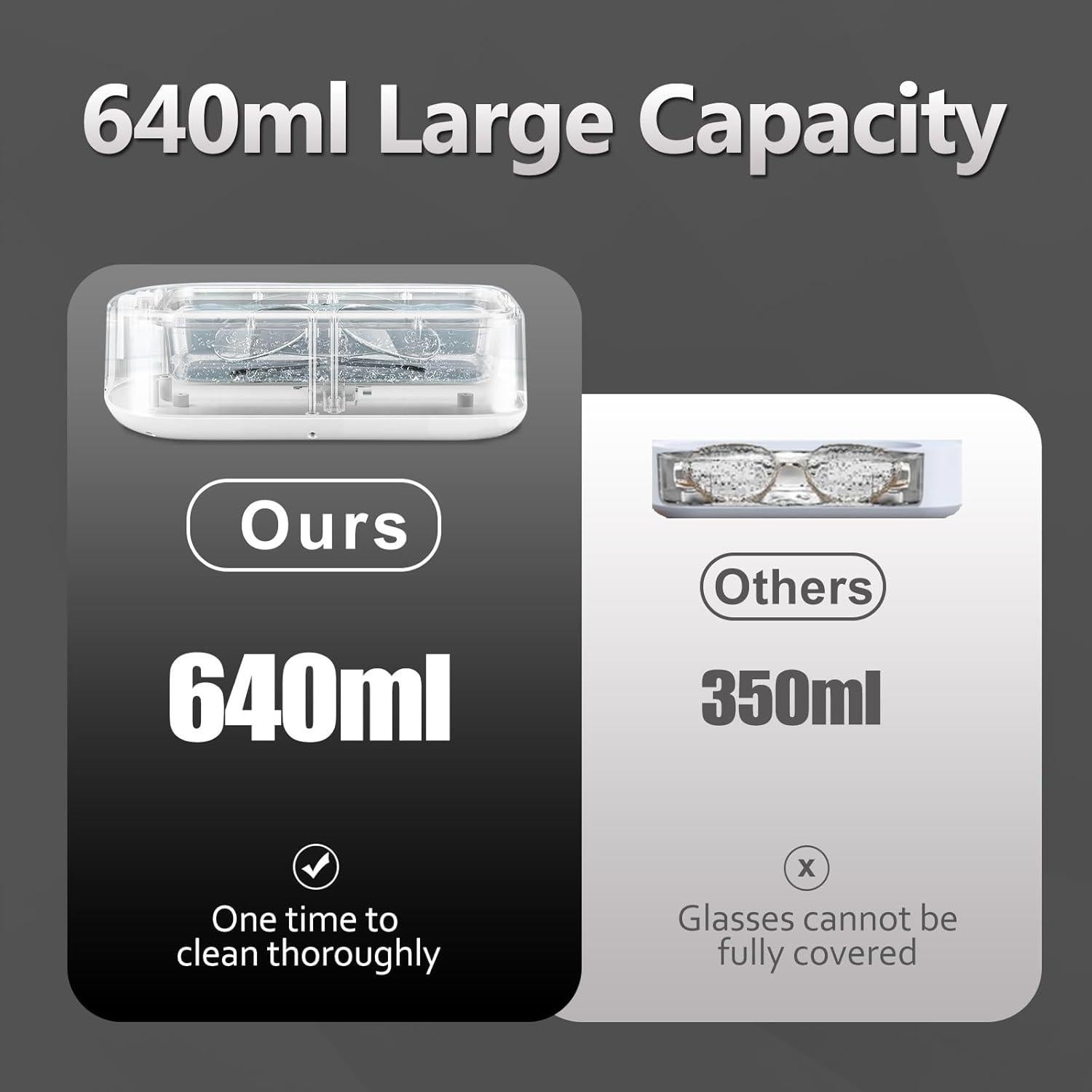 Limpiadora Ultrasónica de Joyas Qenbx 640ml 48kHz 2 Modos