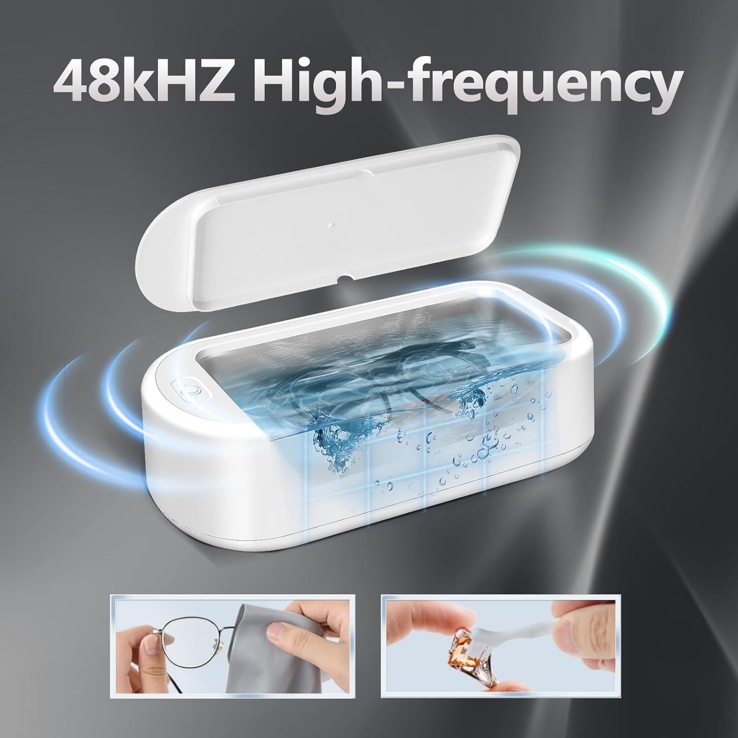 Limpiadora Ultrasónica de Joyas Qenbx 640ml 48kHz 2 Modos