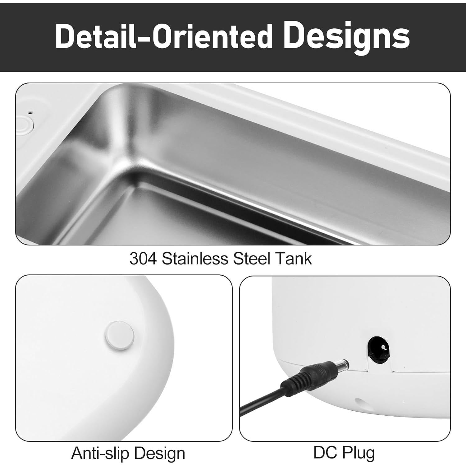 Limpiadora Ultrasónica de Joyas Qenbx 640ml 48kHz 2 Modos