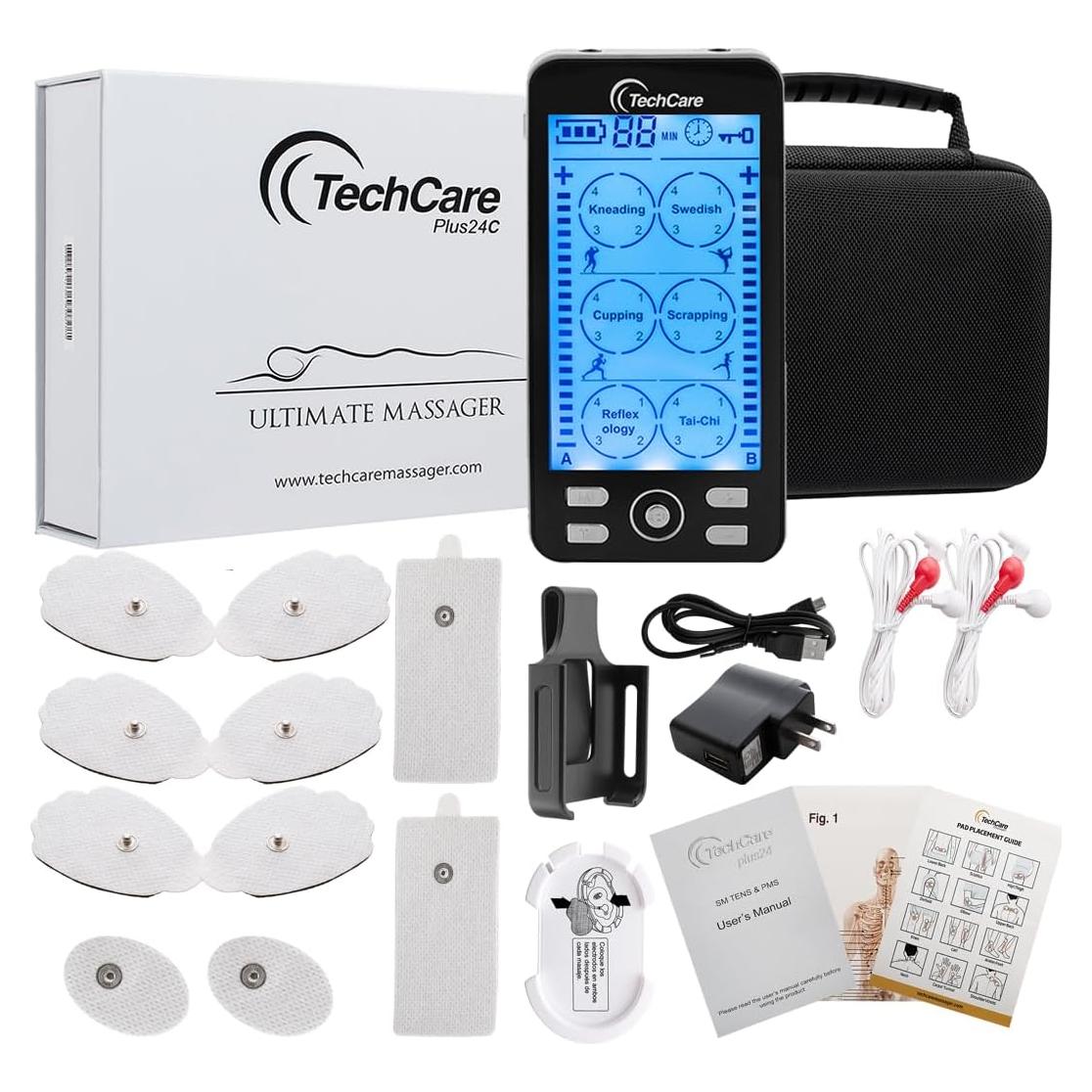 Masajeador Estimulador Muscular TechCare Plus 24 Negro