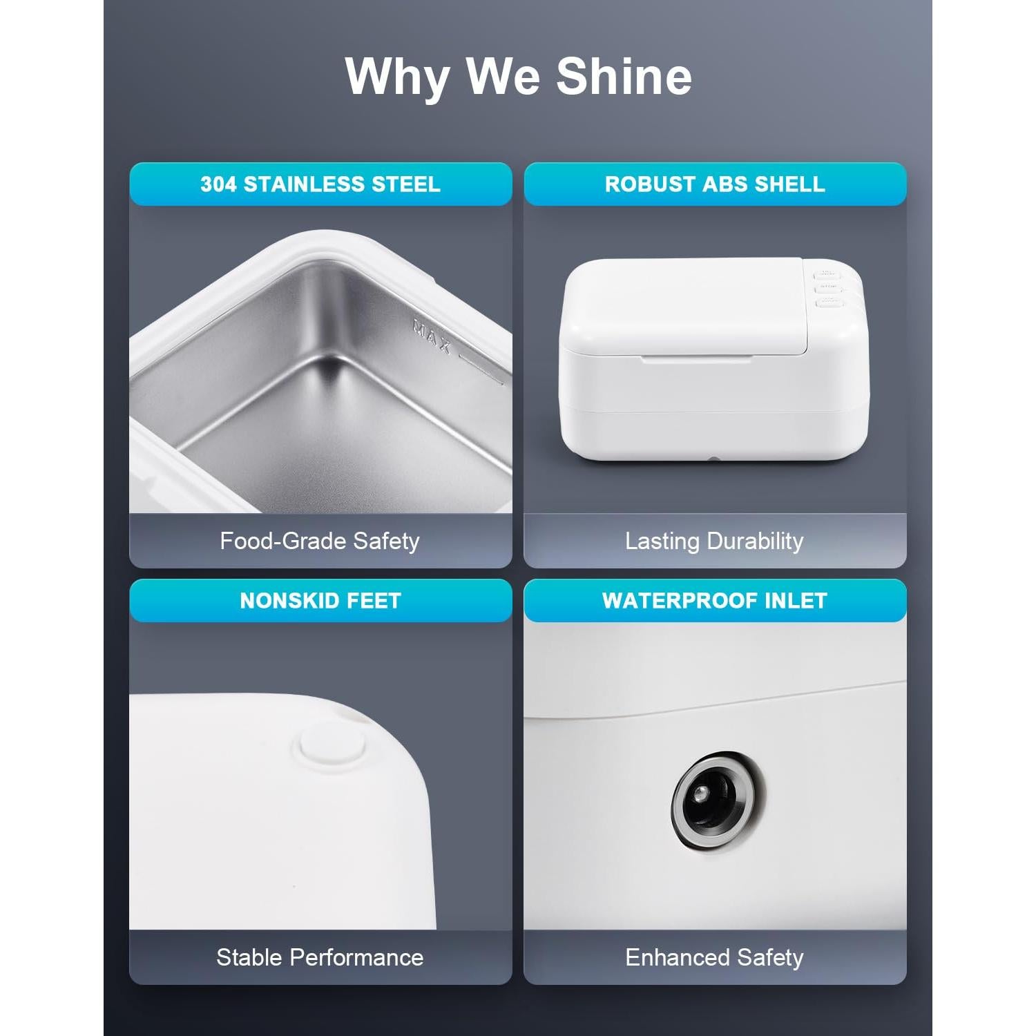 Limpiadora Ultrasónica CREWORKS 200ml 46kHz para Joyería