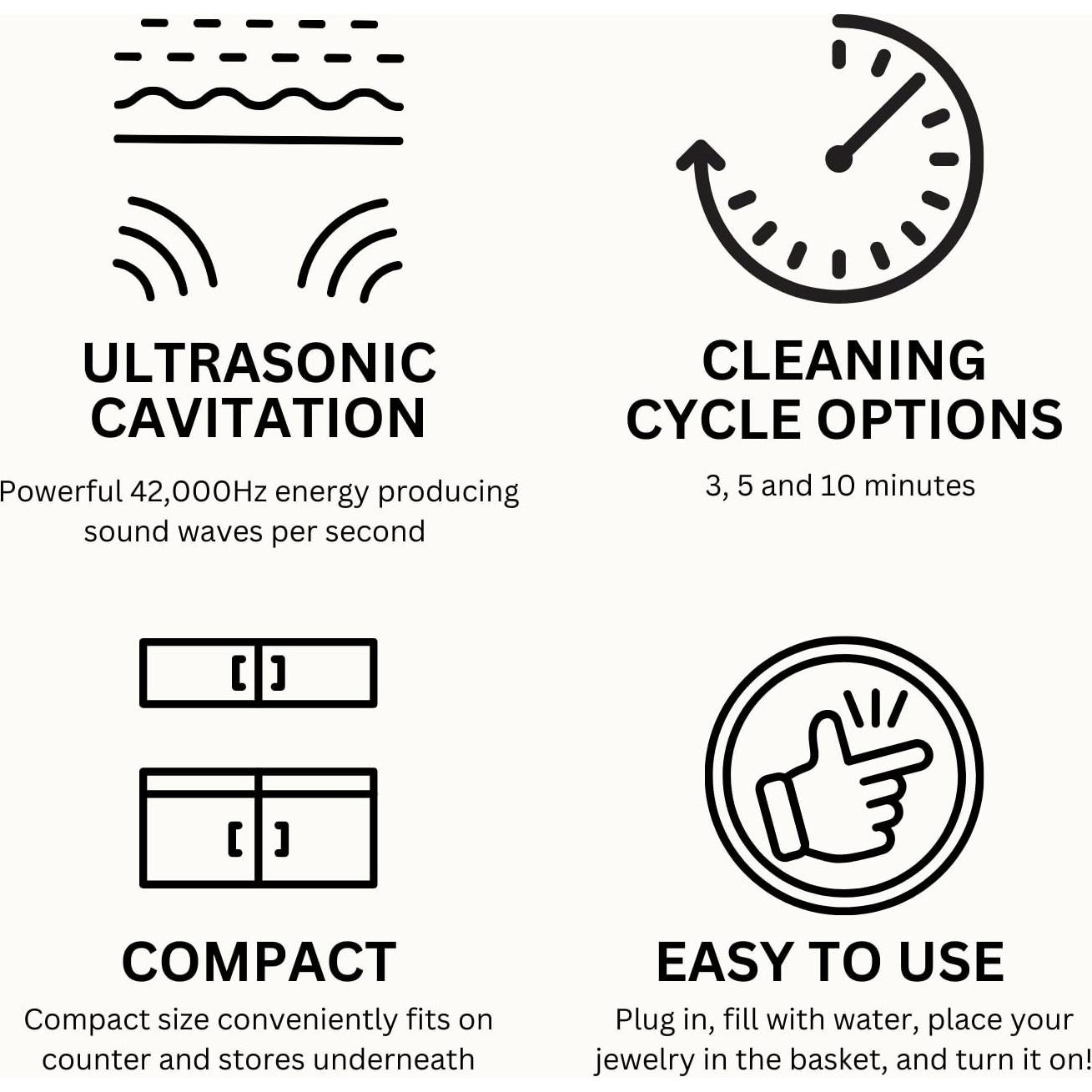 Limpiador Ultrasónico de Joyas GemOro Sparkle Spa 600ml