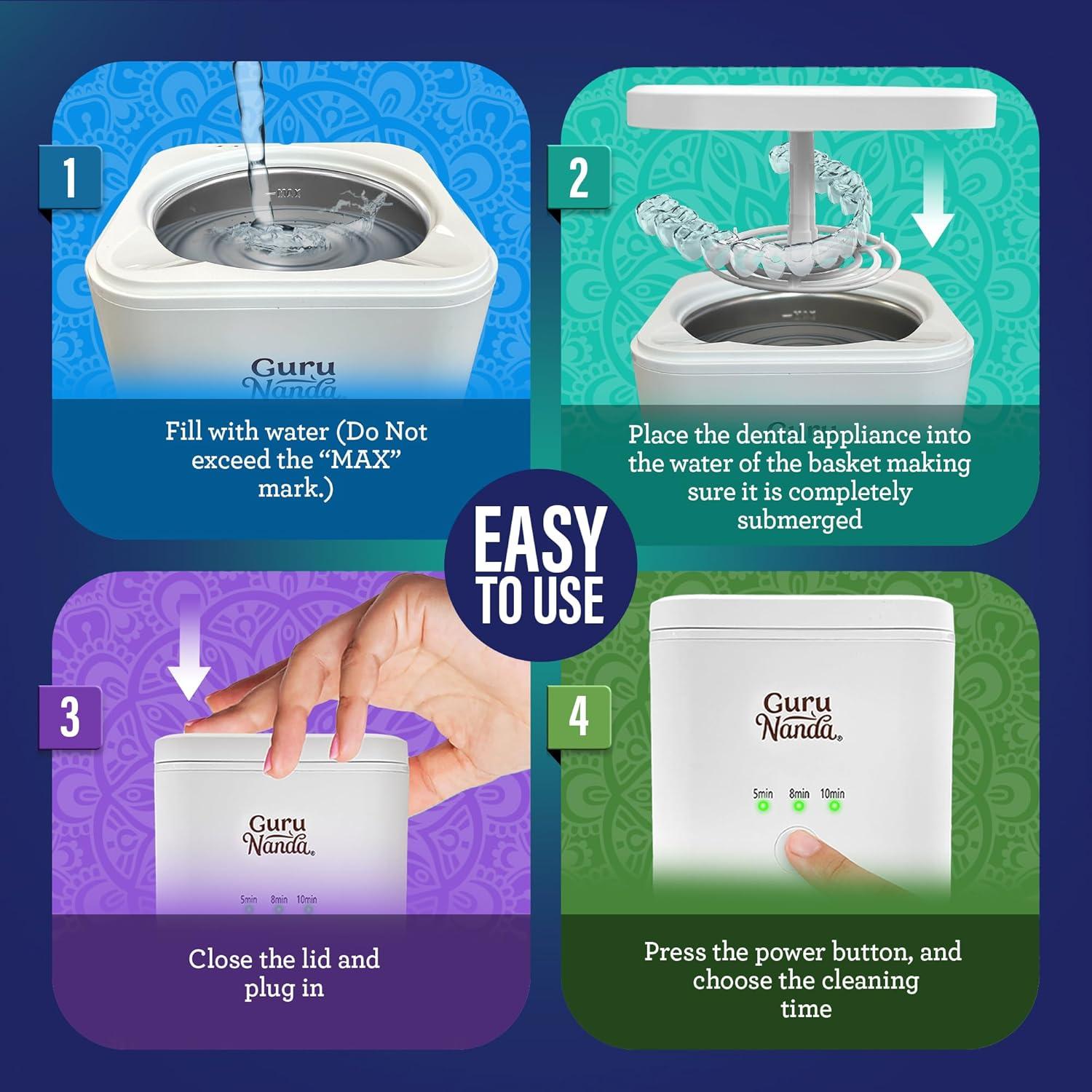 Pod de Limpieza Ultrasónica GuruNanda 190ml 45kHz 3 Modos