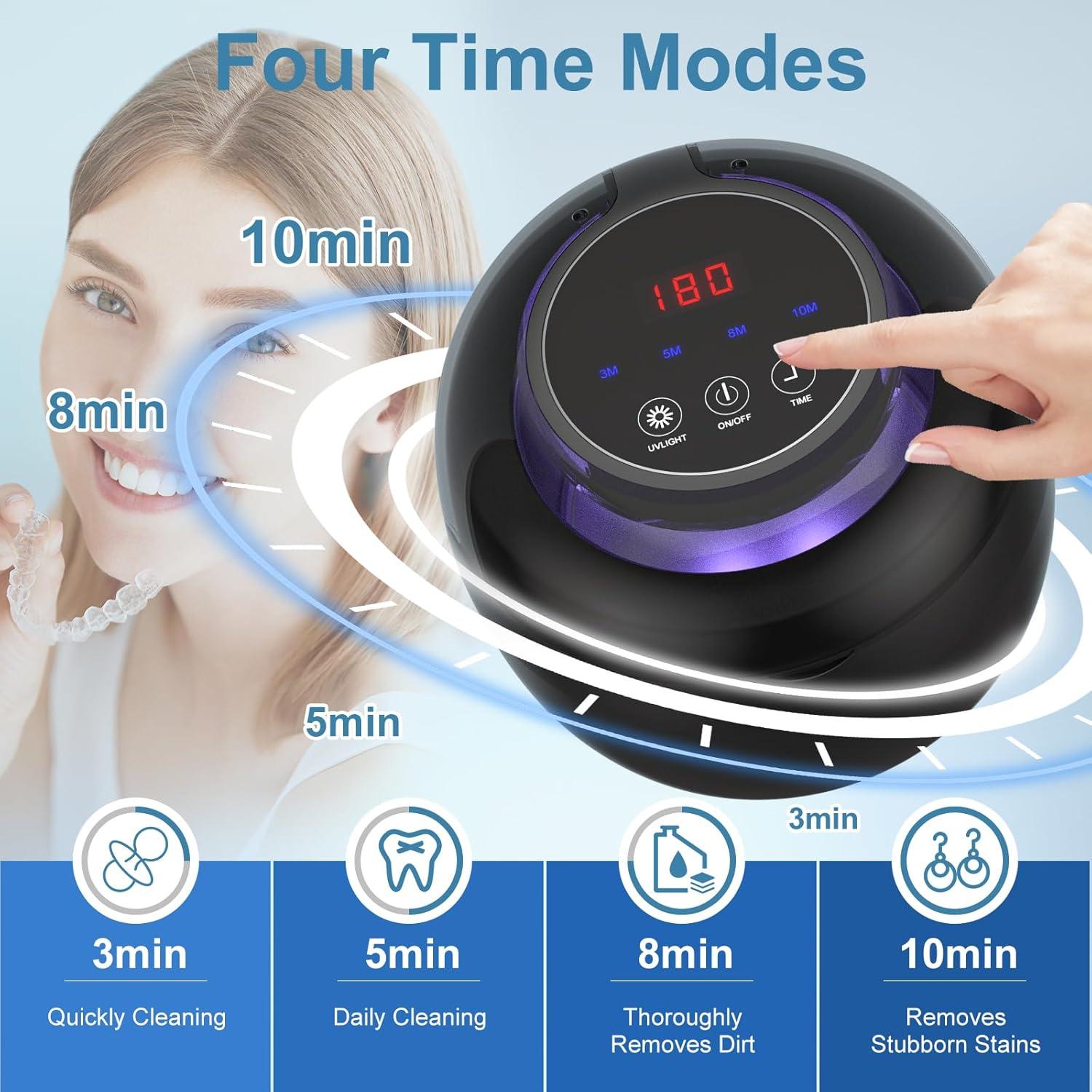 Limpiadora Ultrasónica Neatevday 250ml 50kHz 4 Modos Negra