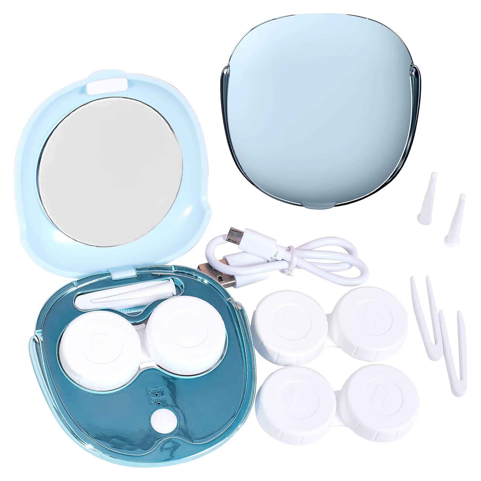 Limpiadora Ultrasonica de Lentes de Contacto Portátil USB Azul