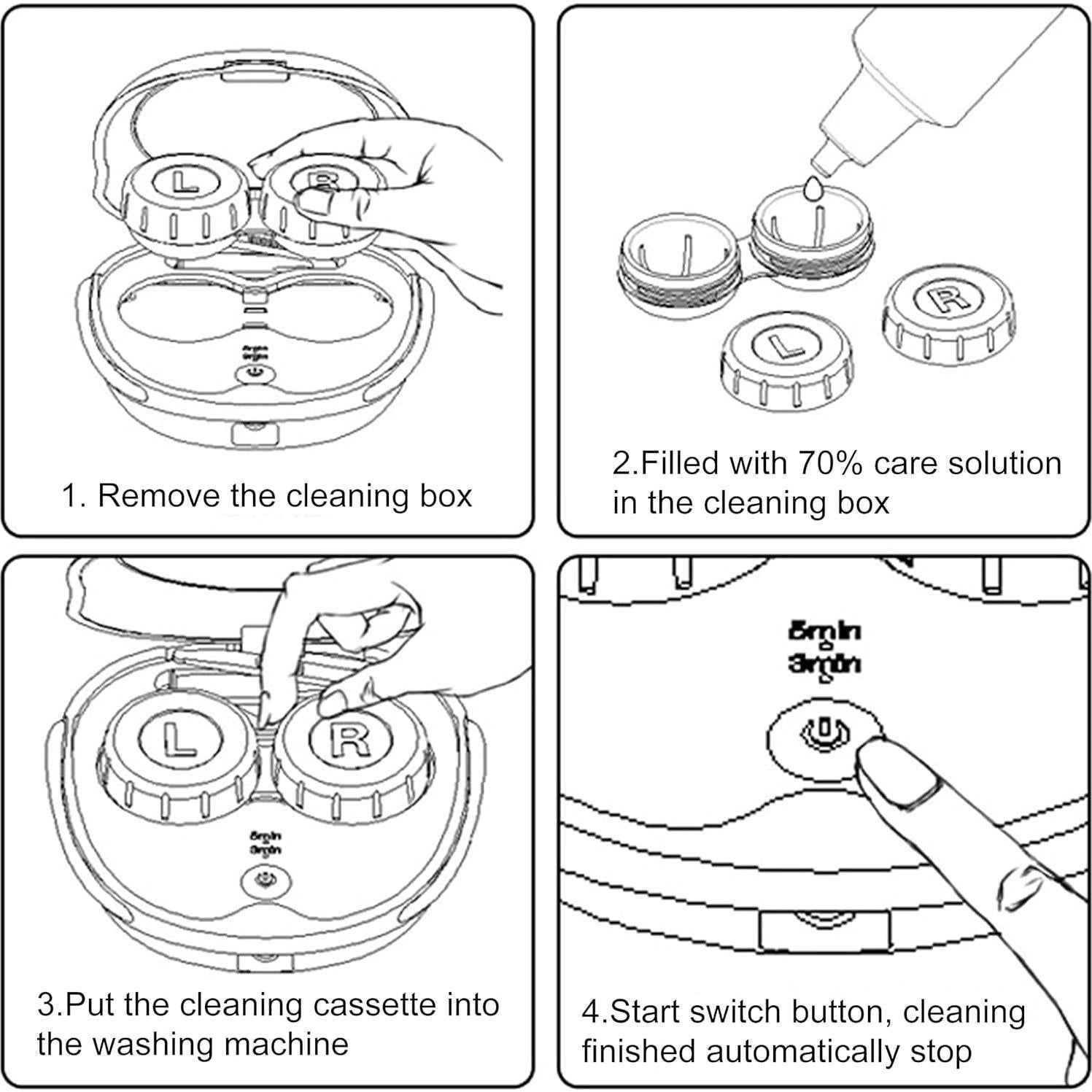 Limpiadora Ultrasonica de Lentes de Contacto Portátil USB Azul