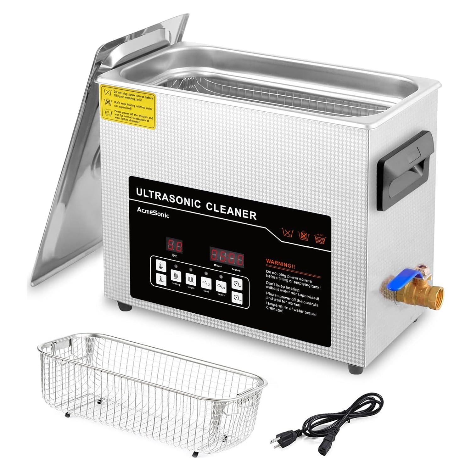 Limpiador Ultrasónico 6L ACMESONIC Digital Acero Inoxidable