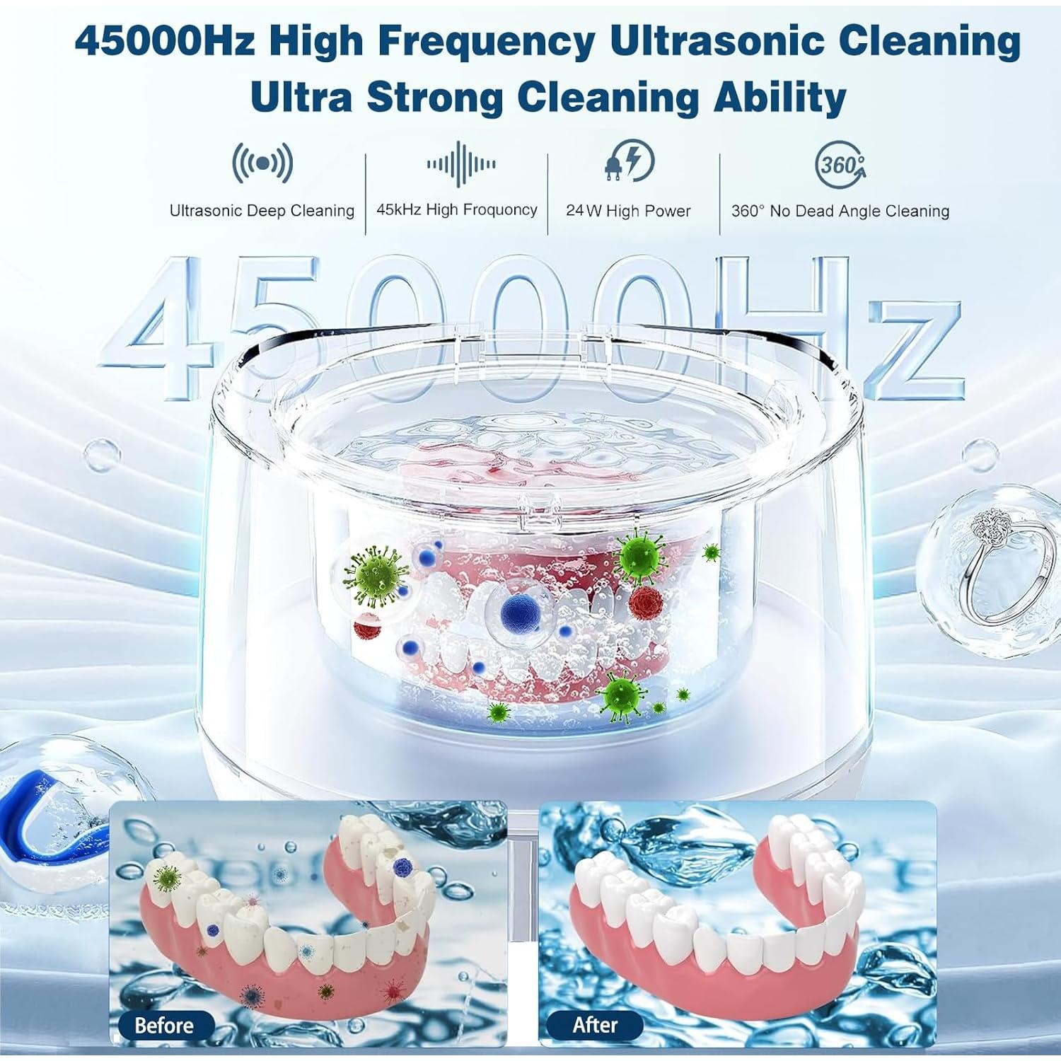 Limpiador Ultrasónico U-V Xuaobamm 200ml para Dentaduras y Retenedores