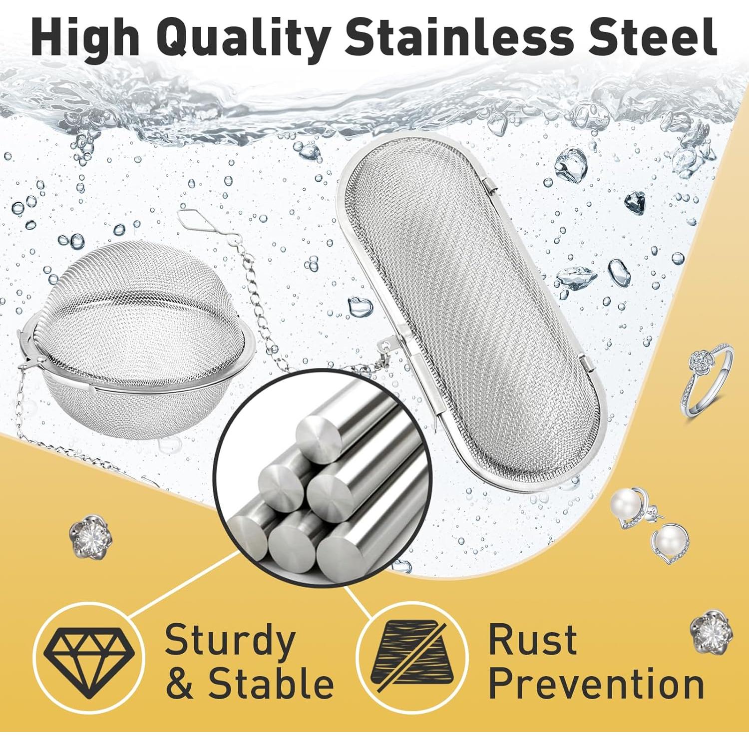 Cesta de Limpieza de Joyas Iffitya - 2 Piezas Acero Inoxidable