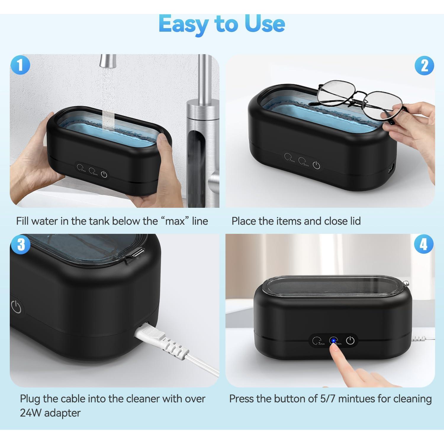 Limpiador Ultrasónico de Joyas Miorcols 12 oz 48kHz Dual