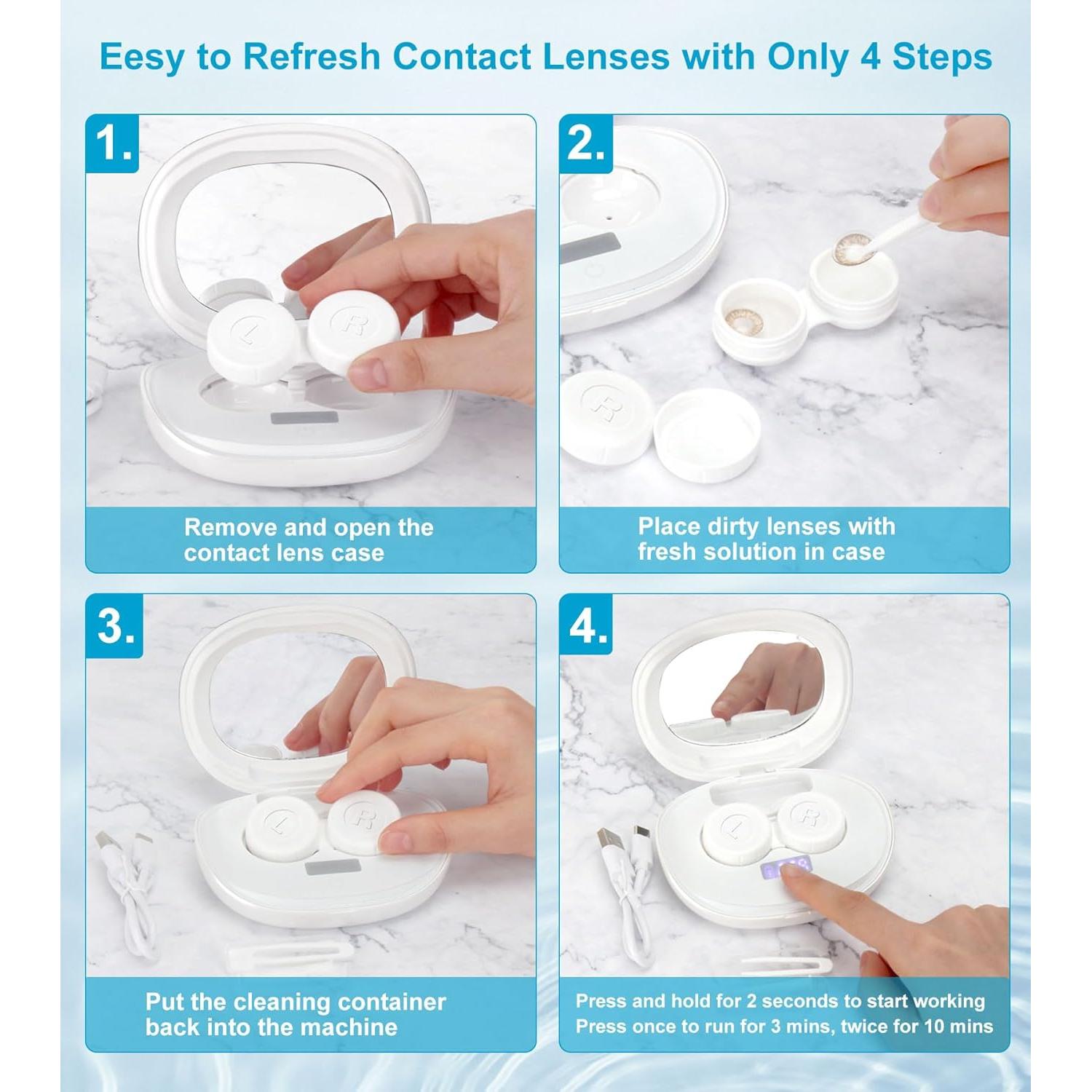 Limpiador Ultrasónico de Lentes de Contacto Ofone Blanco