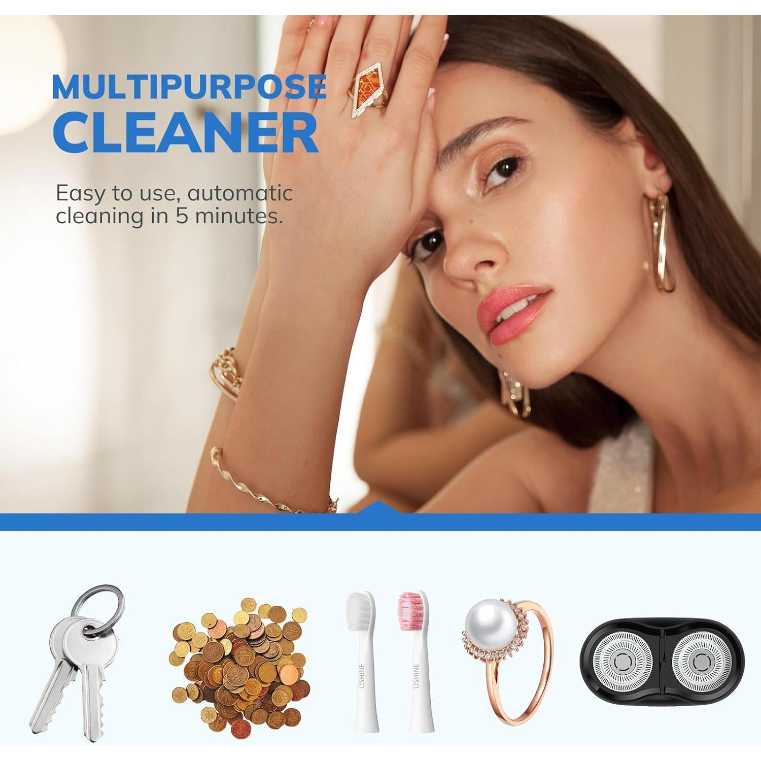 Limpiador Ultrasónico LifeBasis D-1800 220ml para Joyería y Dentaduras