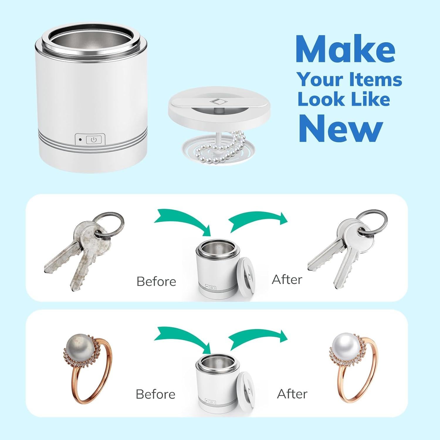 Limpiador Ultrasónico LifeBasis D-1800 220ml para Joyería y Dentaduras