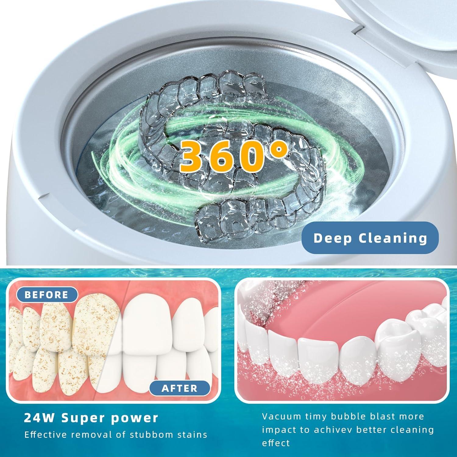 Limpiador Ultrasónico ARGOMAX 24W 200ml para Dentaduras y Joyería