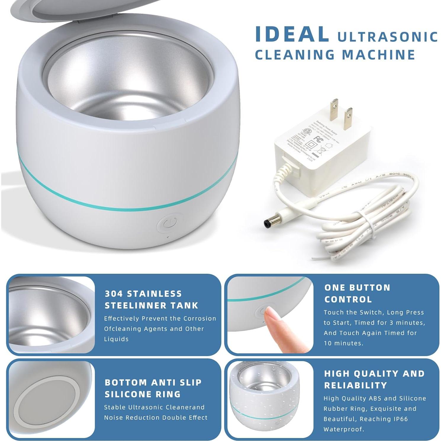 Limpiador Ultrasónico ARGOMAX 24W 200ml para Dentaduras y Joyería