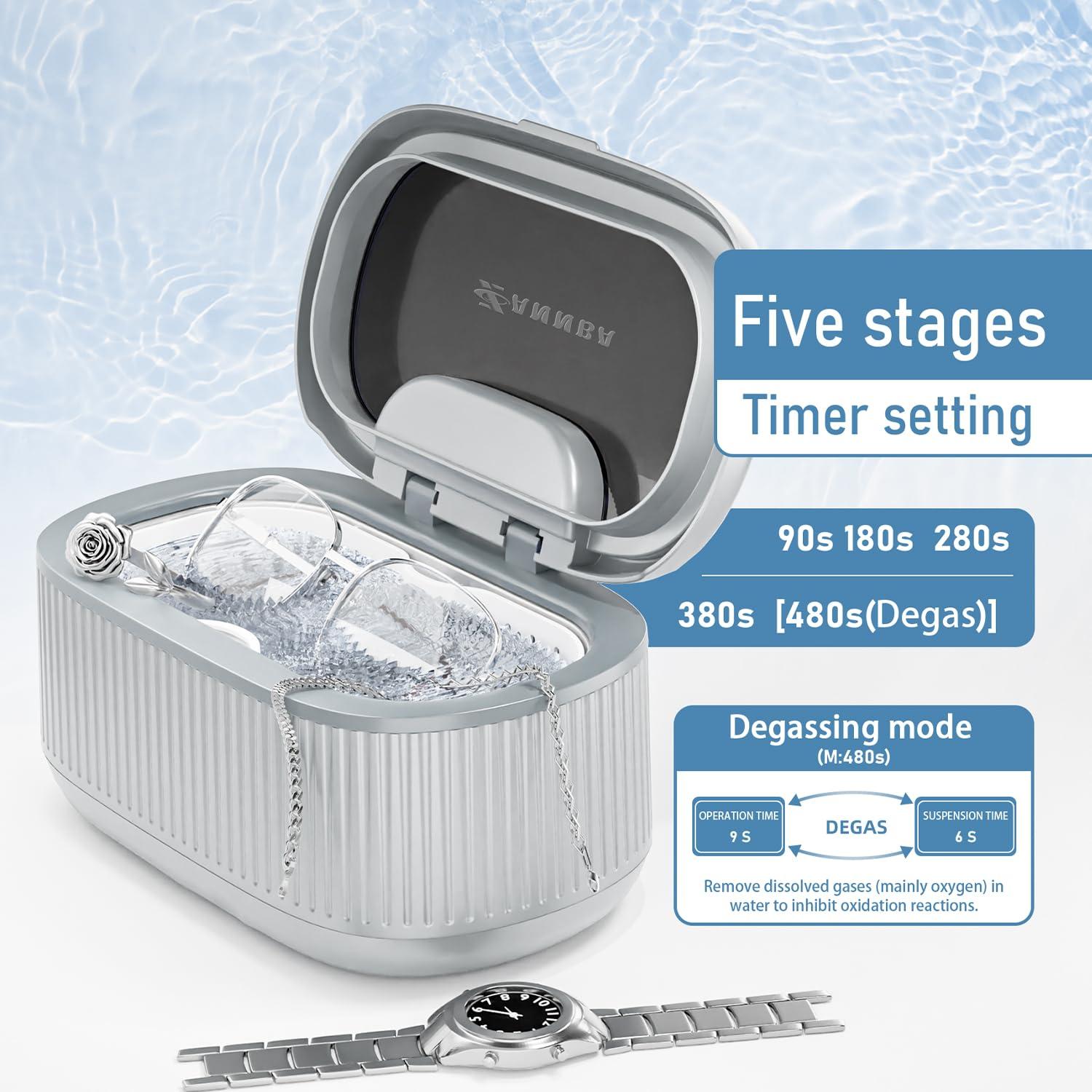 Limpiador Ultrasónico de Joyas ZANNBA 550ml 45KHz Digital