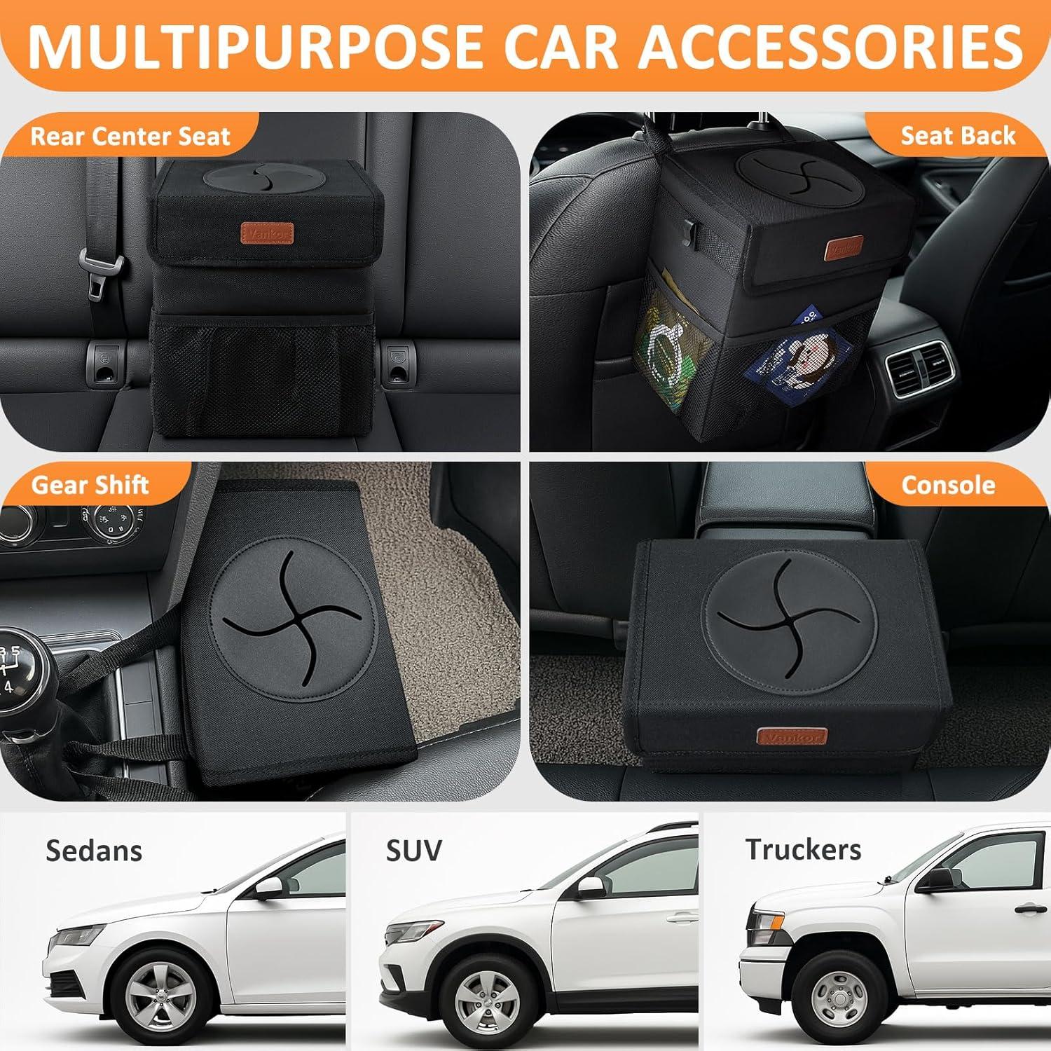 Bote de Basura para Auto Vankor 8.3L Negro a Prueba de Fugas