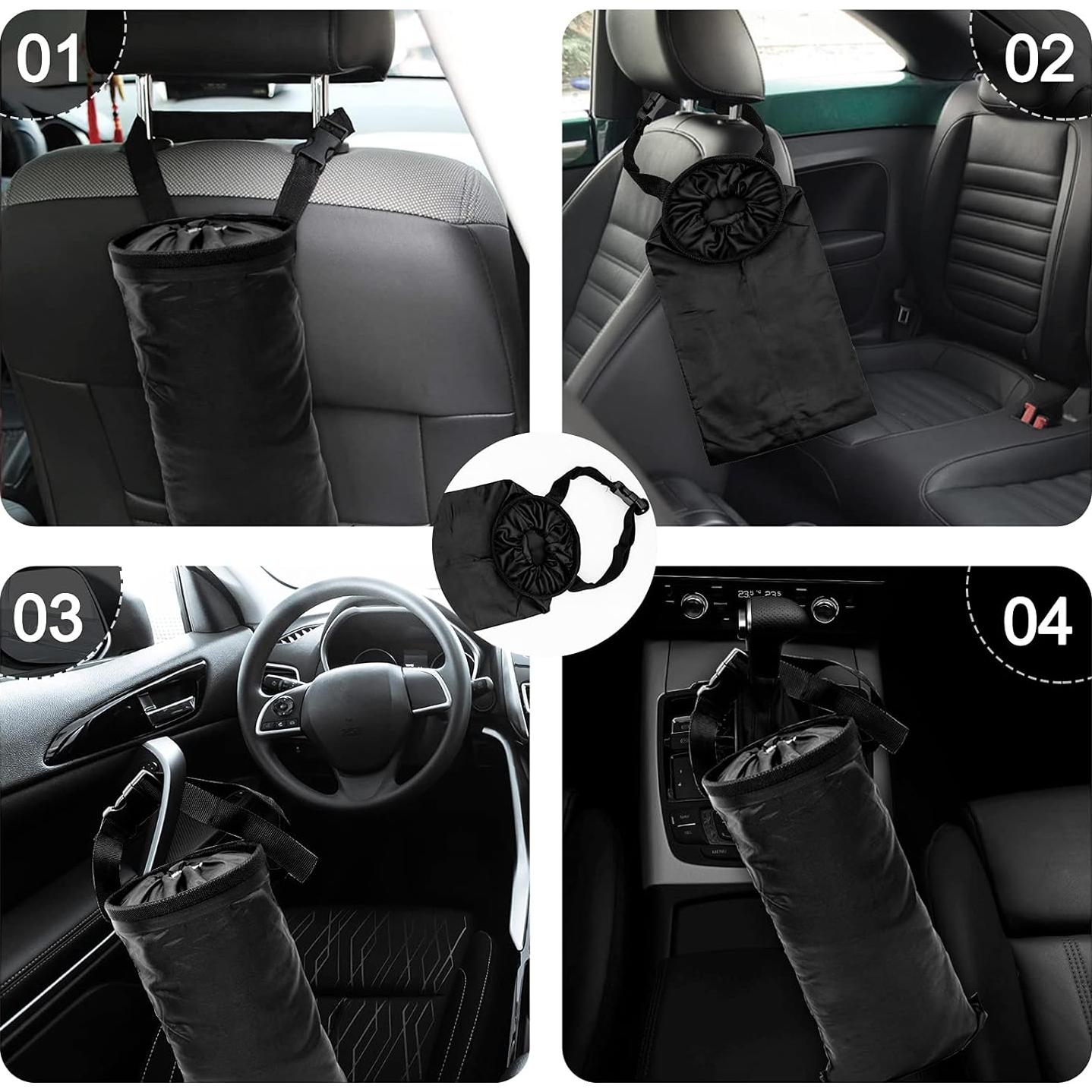 Bolsa de Basura para Auto WPLHB, 2 Pcs Negro, Lavable y Ecológica