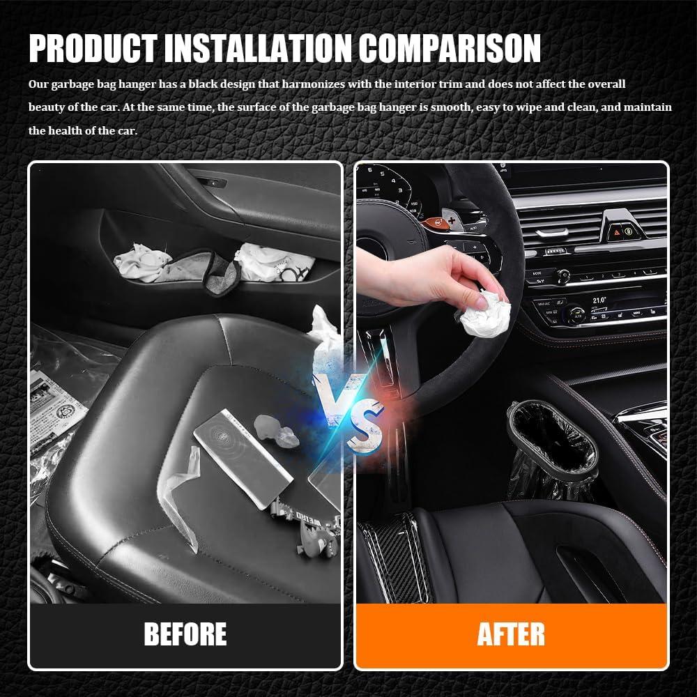 Bolsa de Basura Colgante para Auto QZTYTY - Negro 1L