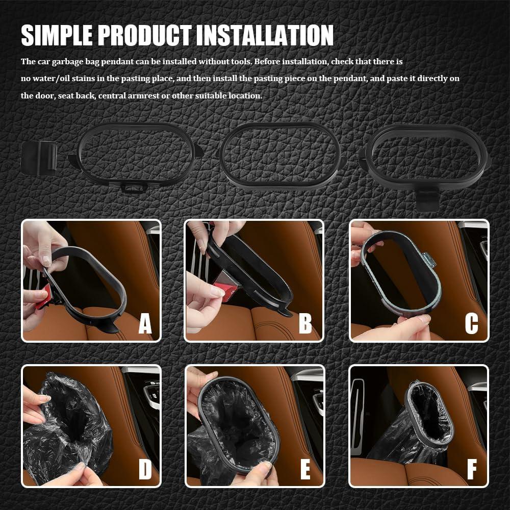 Bolsa de Basura Colgante para Auto QZTYTY - Negro 1L