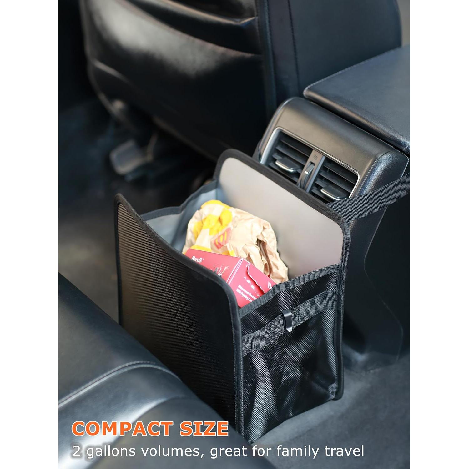 Basurero de Auto Ginsco 2 Galones Plegable Impermeable Negro