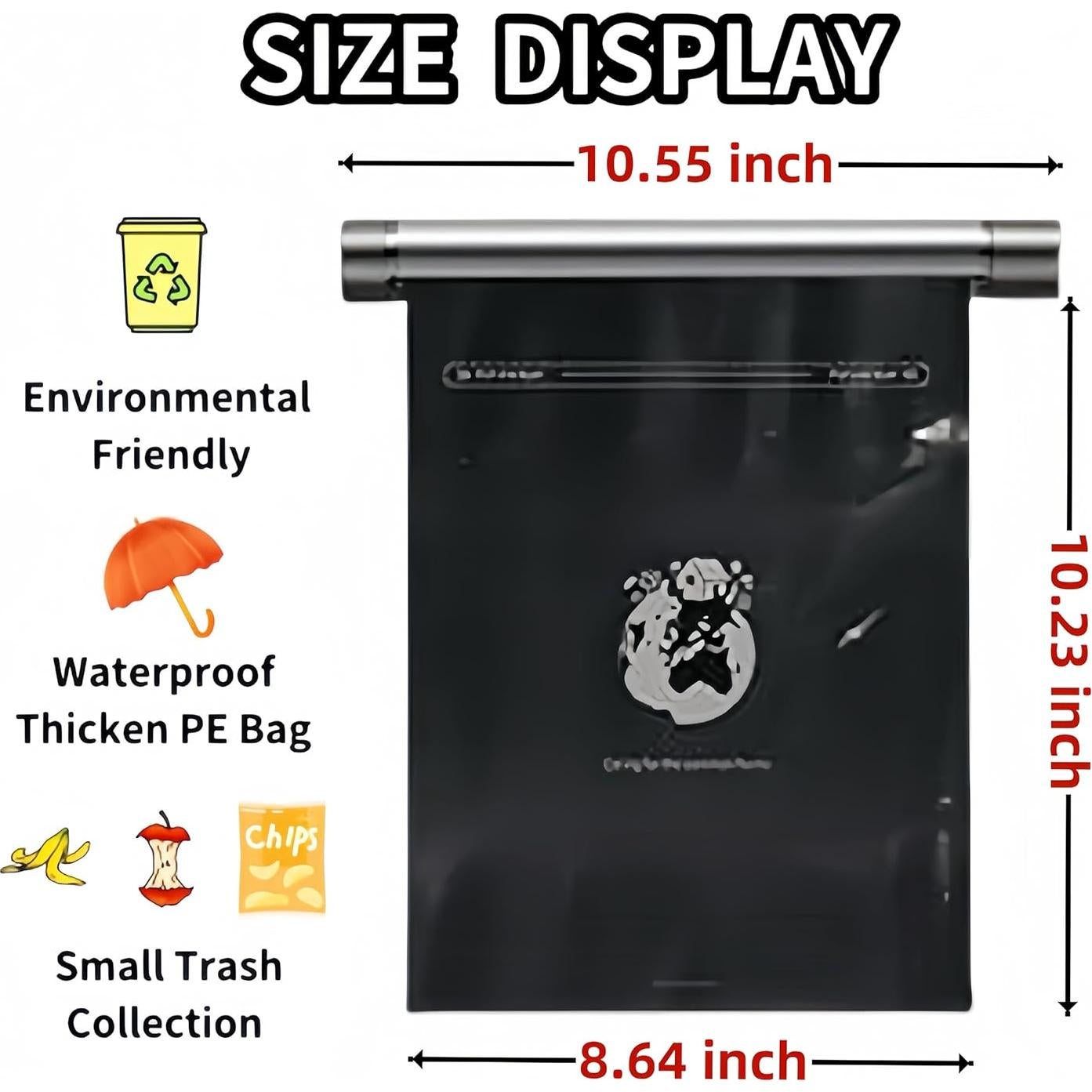 Basurero para Automóvil HwCknPT 2L Plegable Negro