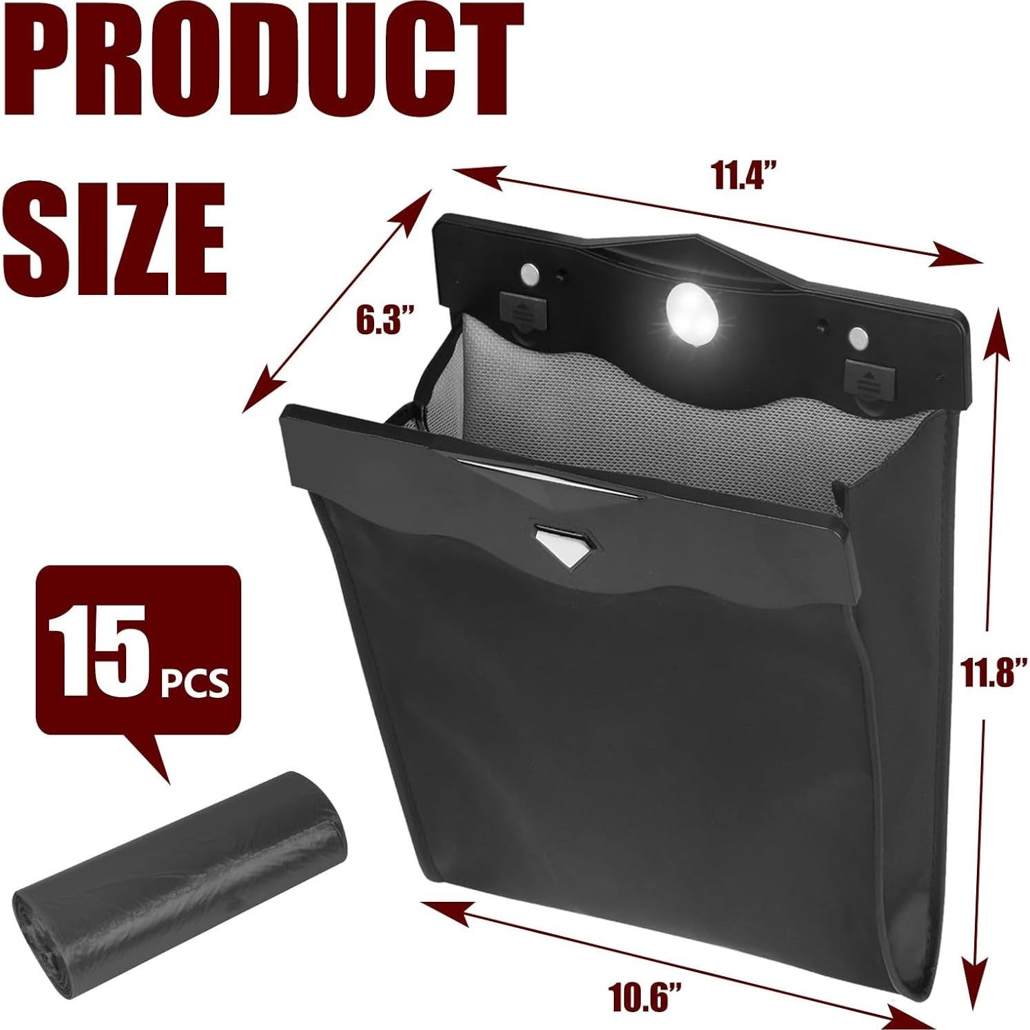 Basurero para Auto NATUREKIT con Luz LED y Cierre Magnético