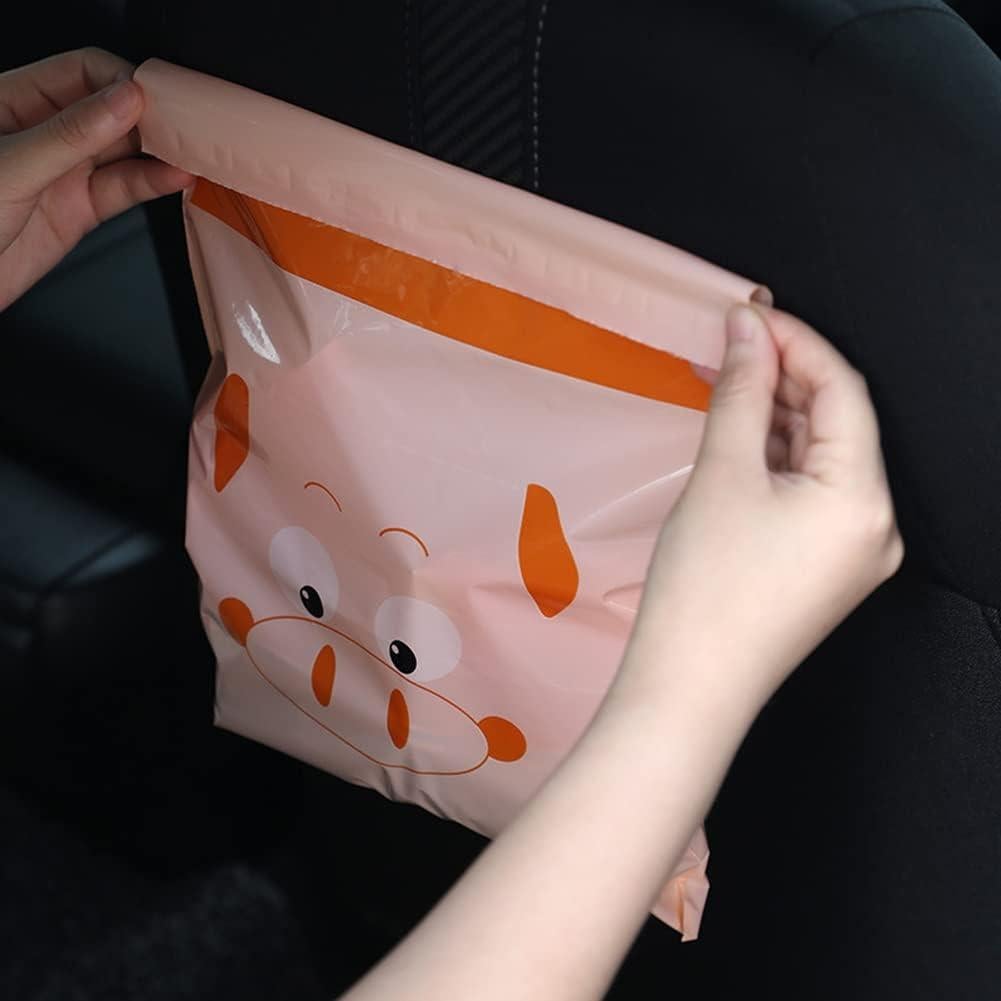 Car Trash Bags, 60pcs Easy Stick-On Disposable Car Garbage Bags, Waterproof Leak Proof Barf Vomit Bags, Self Adhesive Cleaning Bags, Kitchen Storage Bag