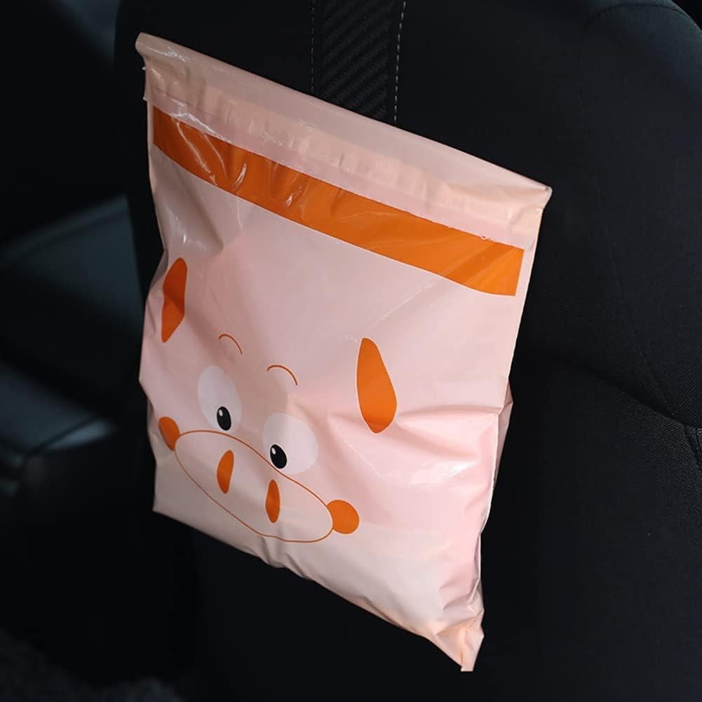 Car Trash Bags, 60pcs Easy Stick-On Disposable Car Garbage Bags, Waterproof Leak Proof Barf Vomit Bags, Self Adhesive Cleaning Bags, Kitchen Storage Bag