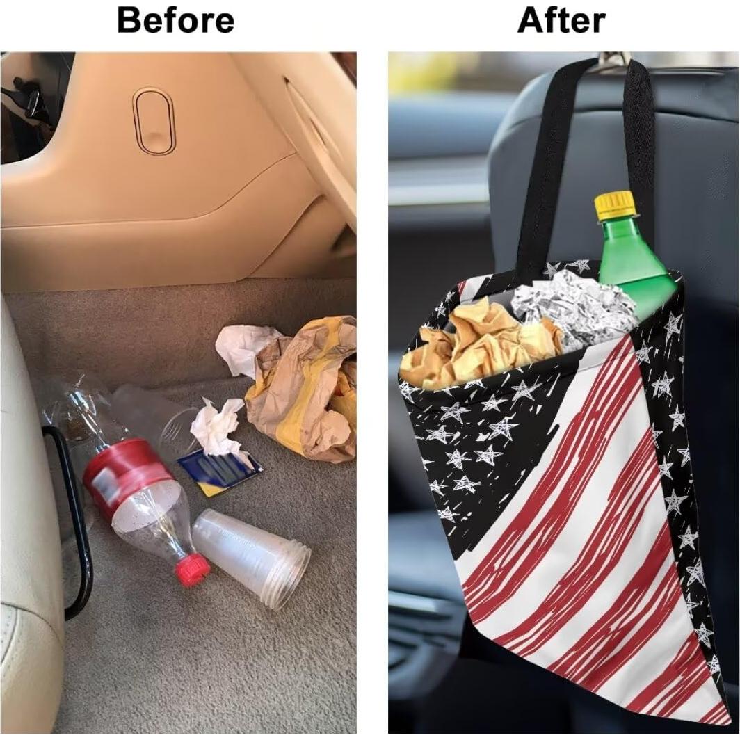 Bolsa de Basura para Auto PIREXCNY Bandera Americana Colgante
