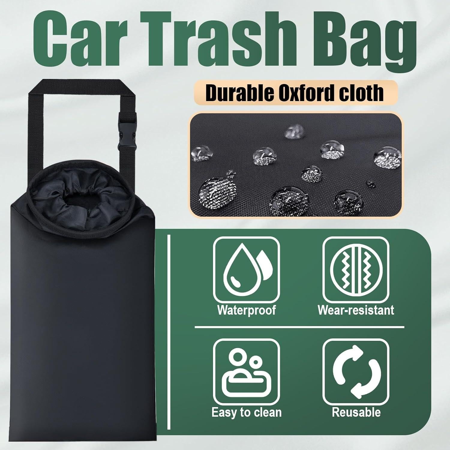 2 Bolsas de Basura para Auto Ecocstm, Lavables y Colgantes