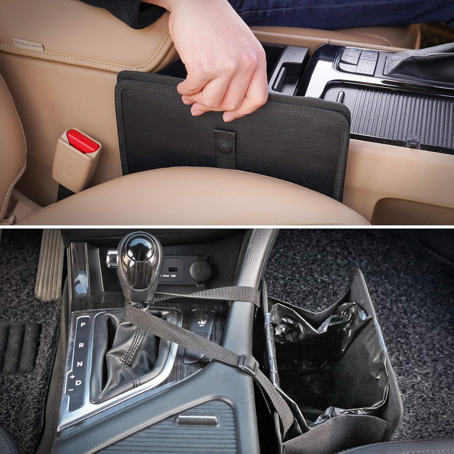 Basurero de Auto KMMOTORS Jopps Plegable Cuero Vegano Negro