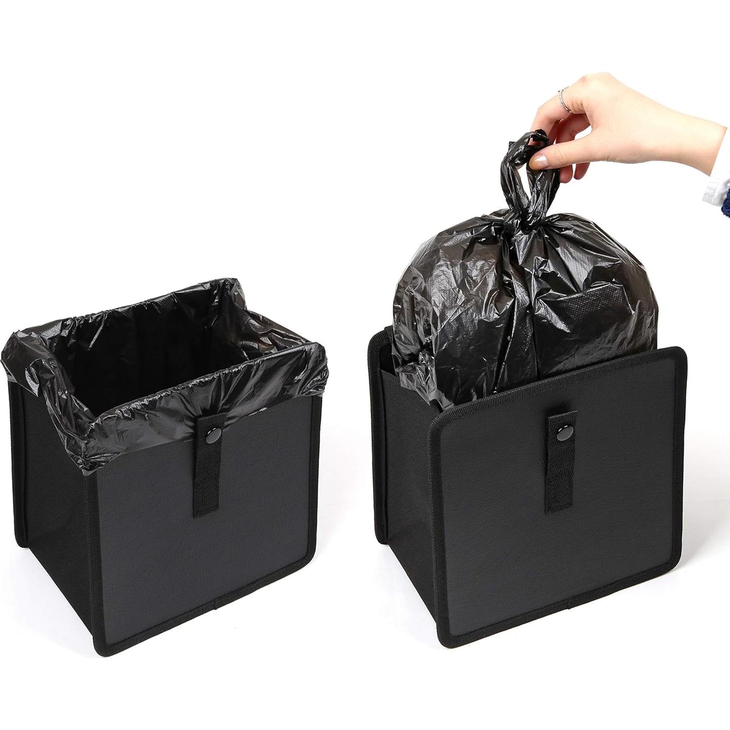 Basurero de Auto KMMOTORS Jopps Plegable Cuero Vegano Negro