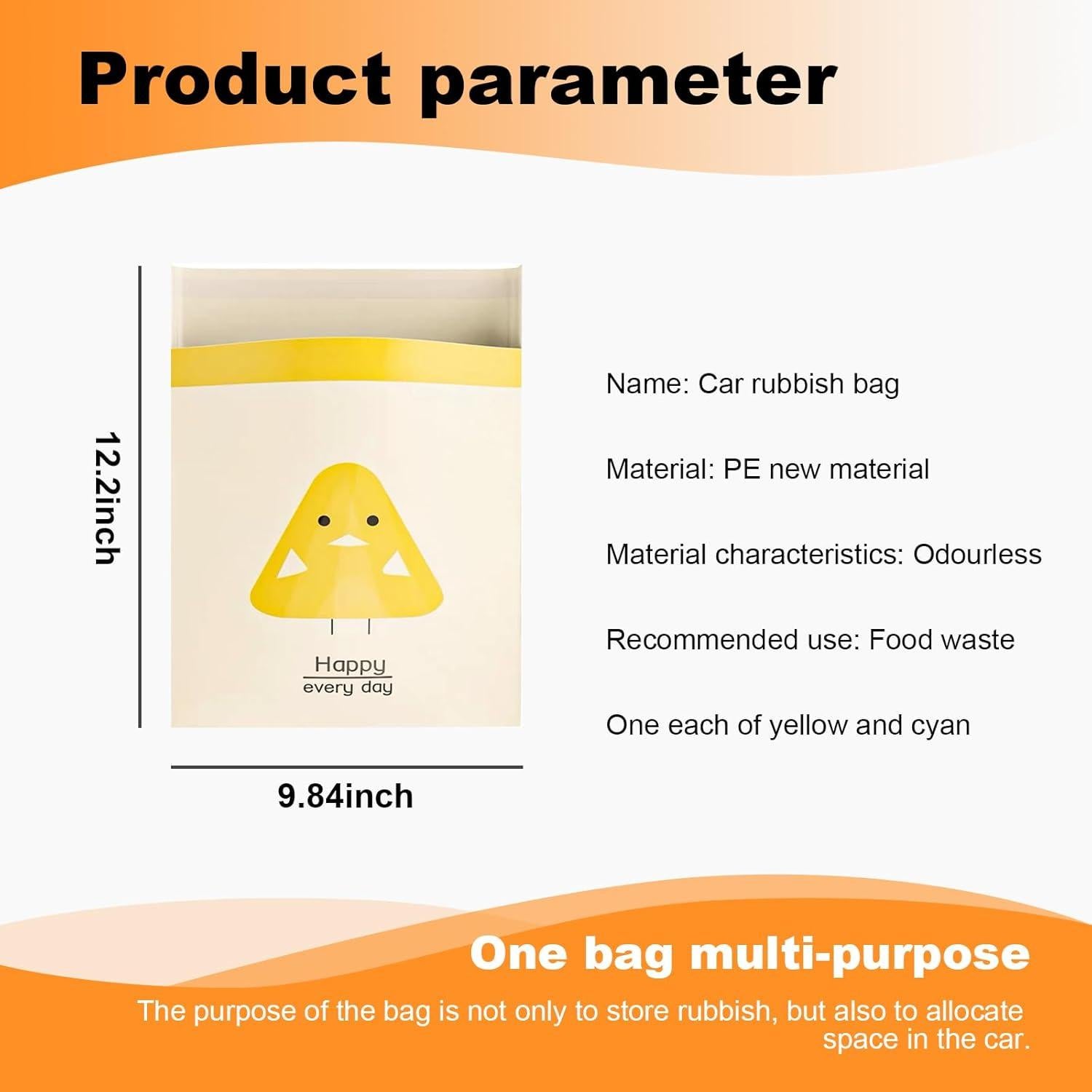 Bolsas de Basura Desechables Augeny 30PCS Autoadhesivas 31x25cm