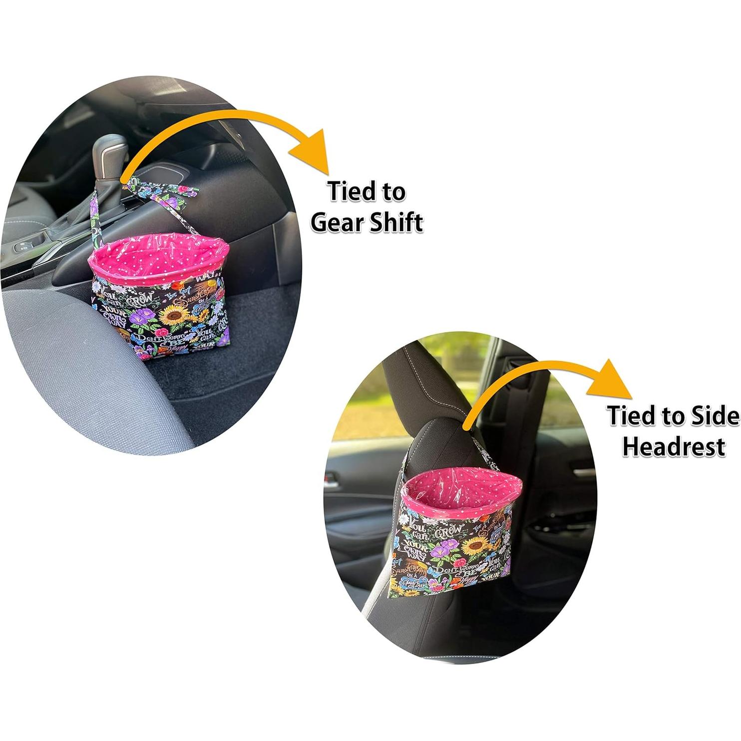 Bolsa de Basura para Auto NeatCarBags Rosa/Girasol 23x23cm