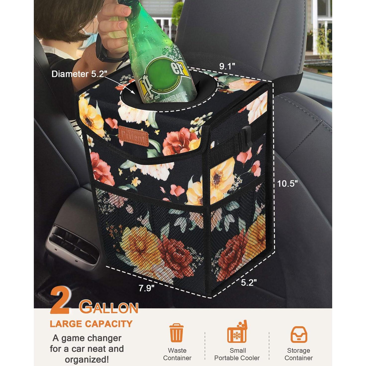 Basurero de Auto Pritent Trapezoidal Rosa 2 Galones a Prueba de Fugas