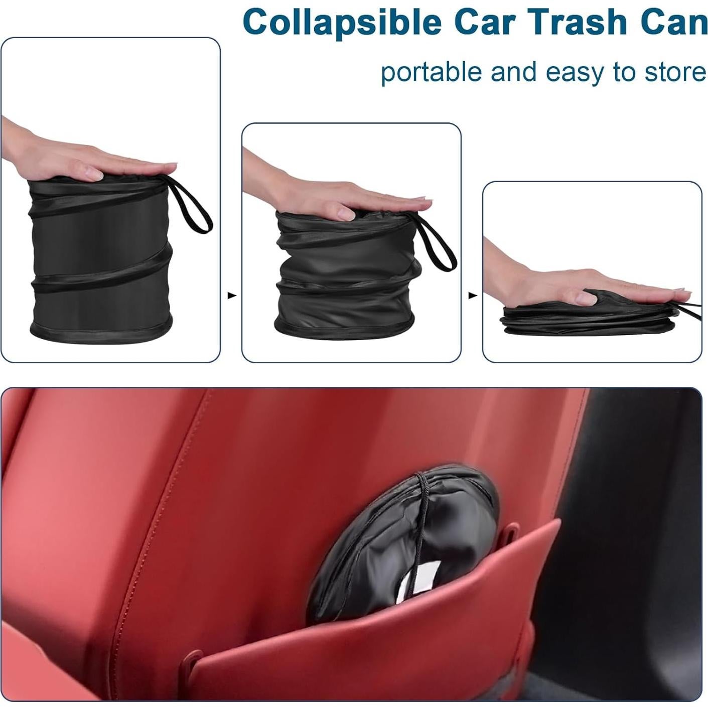 Basurero Plegable para Auto Kincown 3.8L - 2 Paquetes Negro