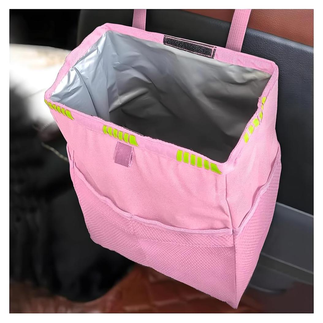 Basurero de Auto Colgante KHGUZ Rosa Impermeable 0.8L