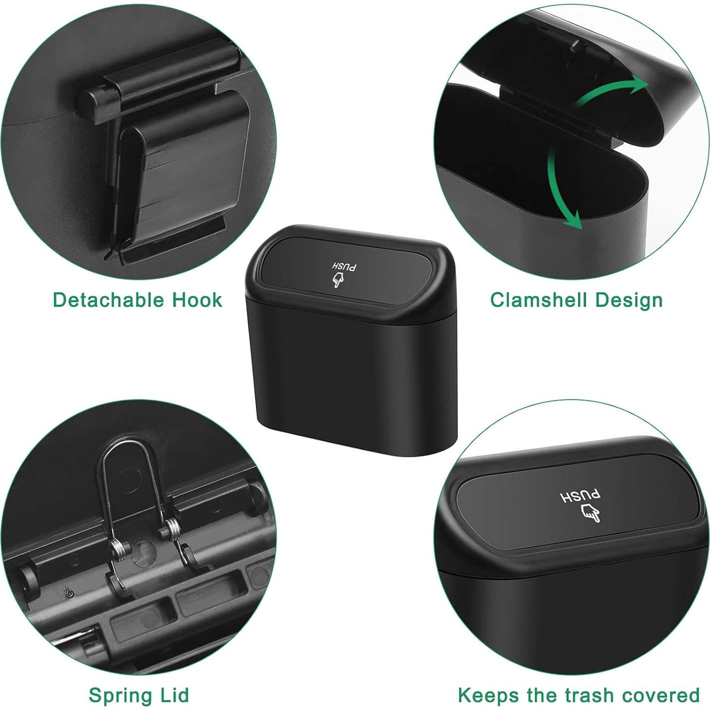 Basurero para Coche AHIER Mini Portátil con Tapa y 30 Bolsas