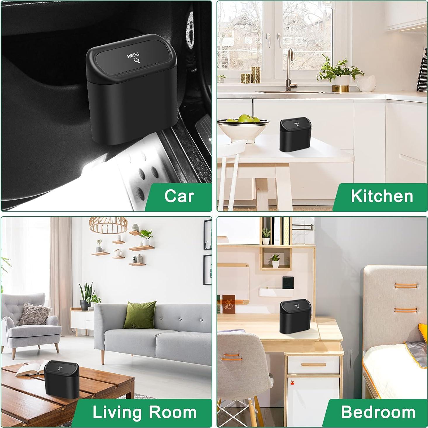 Basurero para Coche AHIER Mini Portátil con Tapa y 30 Bolsas