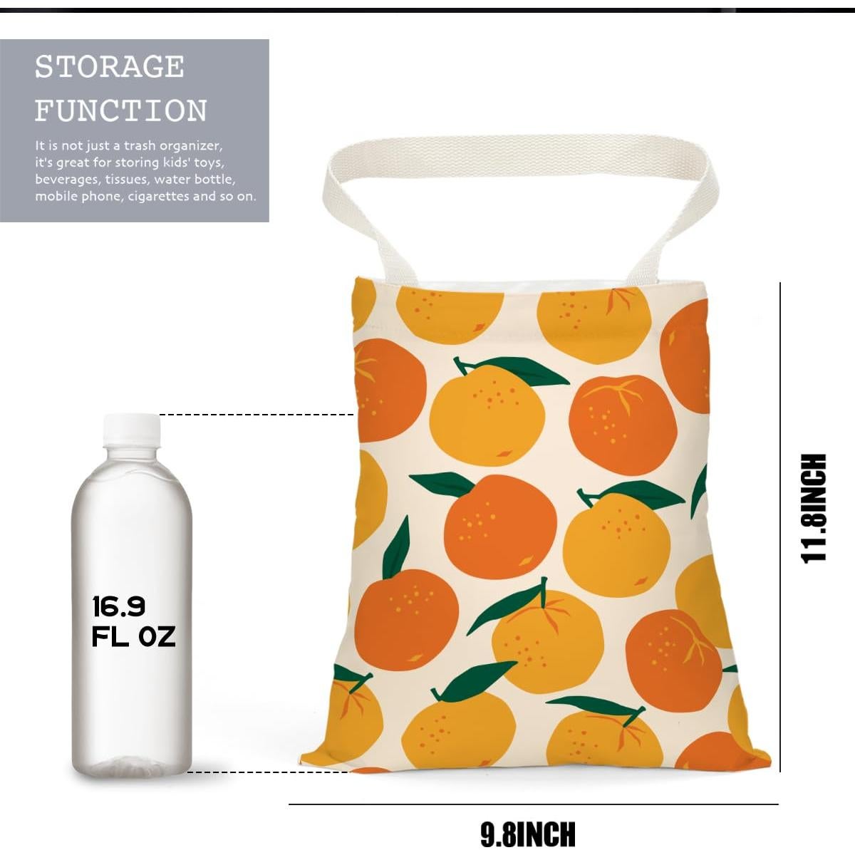 Bolsa de Basura para Auto Pykfrhh Naranja Impermeable 30x25cm