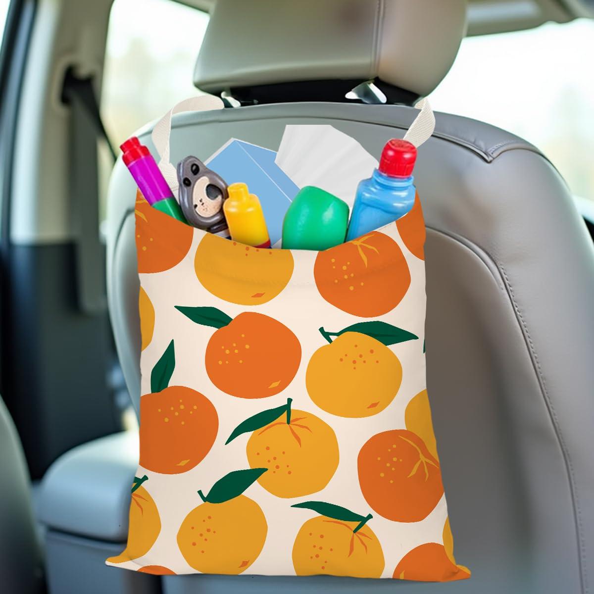Bolsa de Basura para Auto Pykfrhh Naranja Impermeable 30x25cm