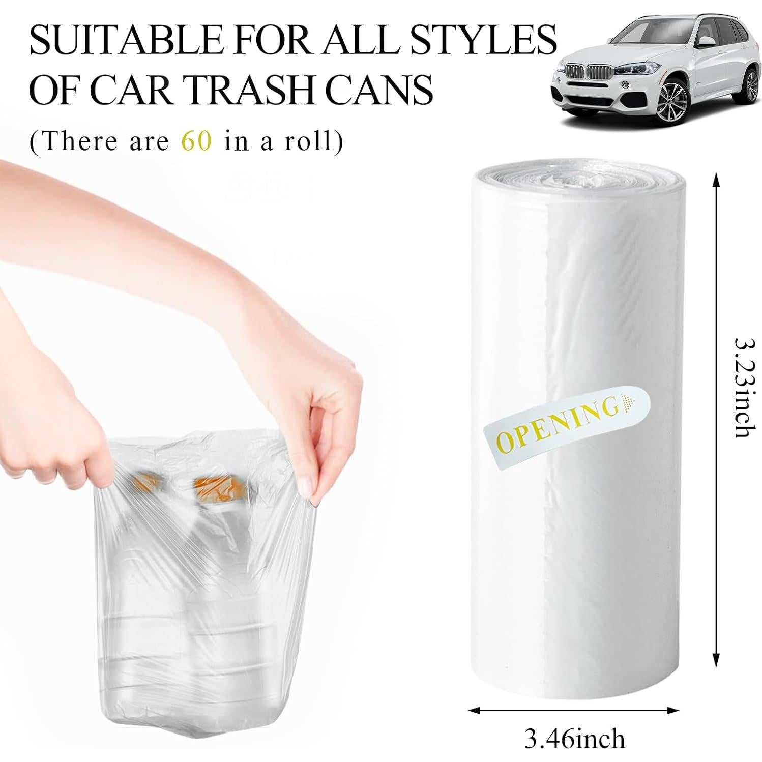 Forros de Basura Transparentes Yourkar 60 Contadores A Prueba de Agua