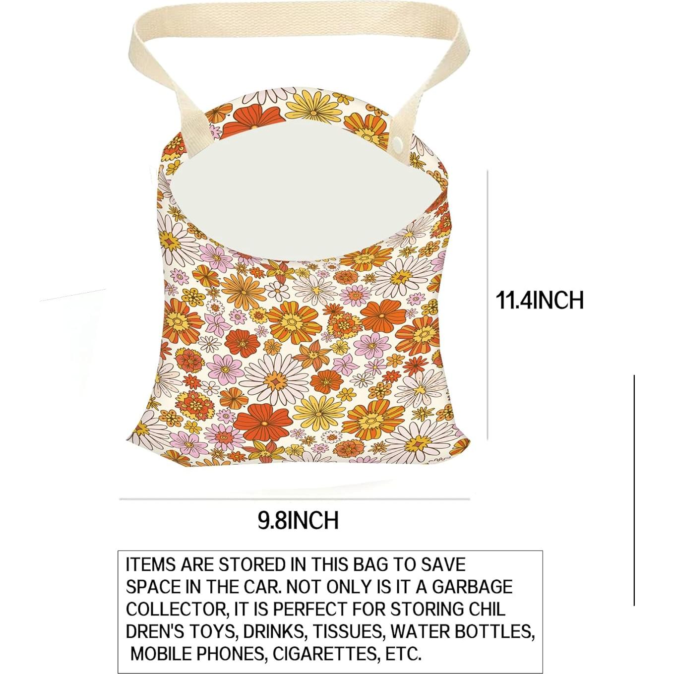 Basurero de Auto ANKVRP Colgante Ecológico Flor Boho Colorida