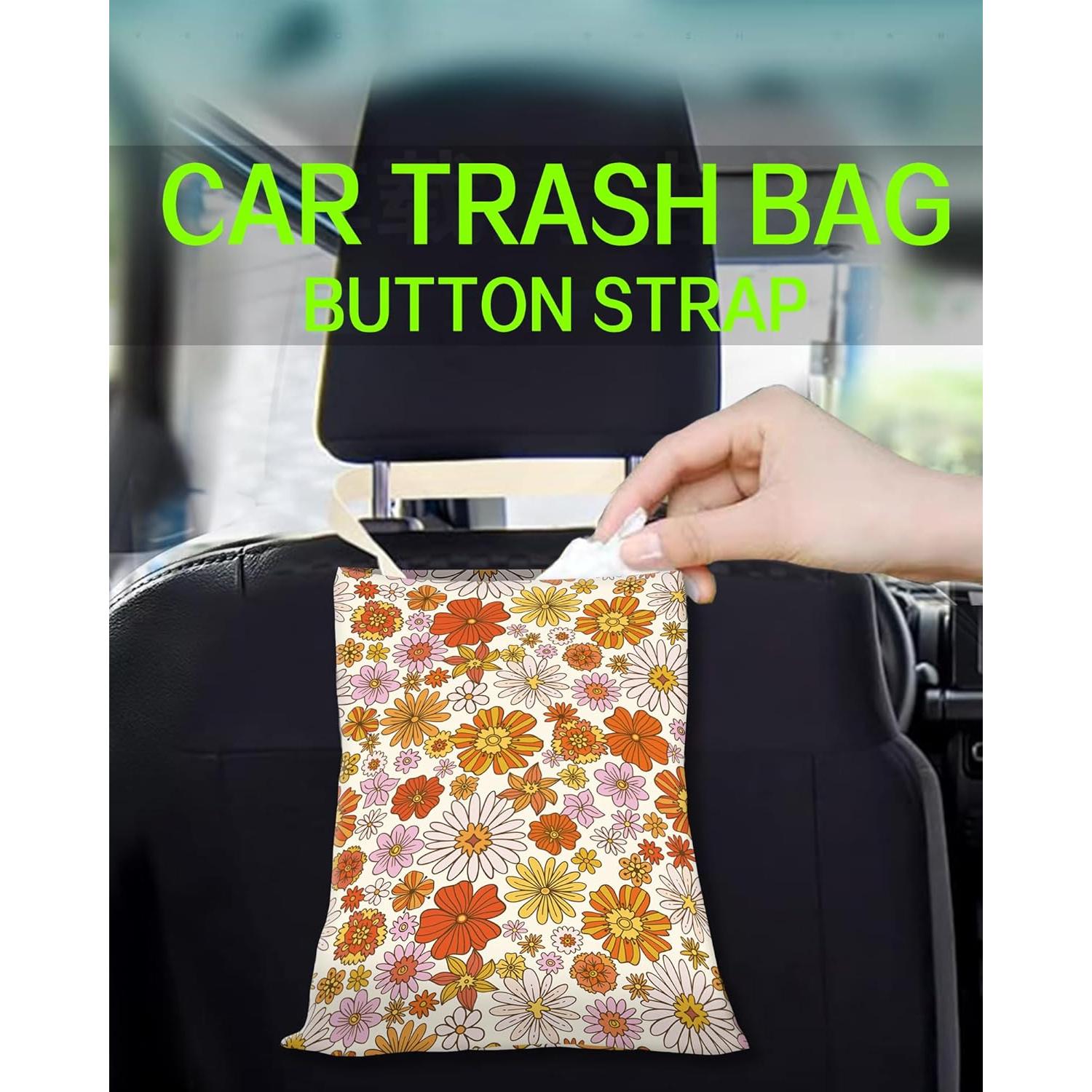 Basurero de Auto ANKVRP Colgante Ecológico Flor Boho Colorida