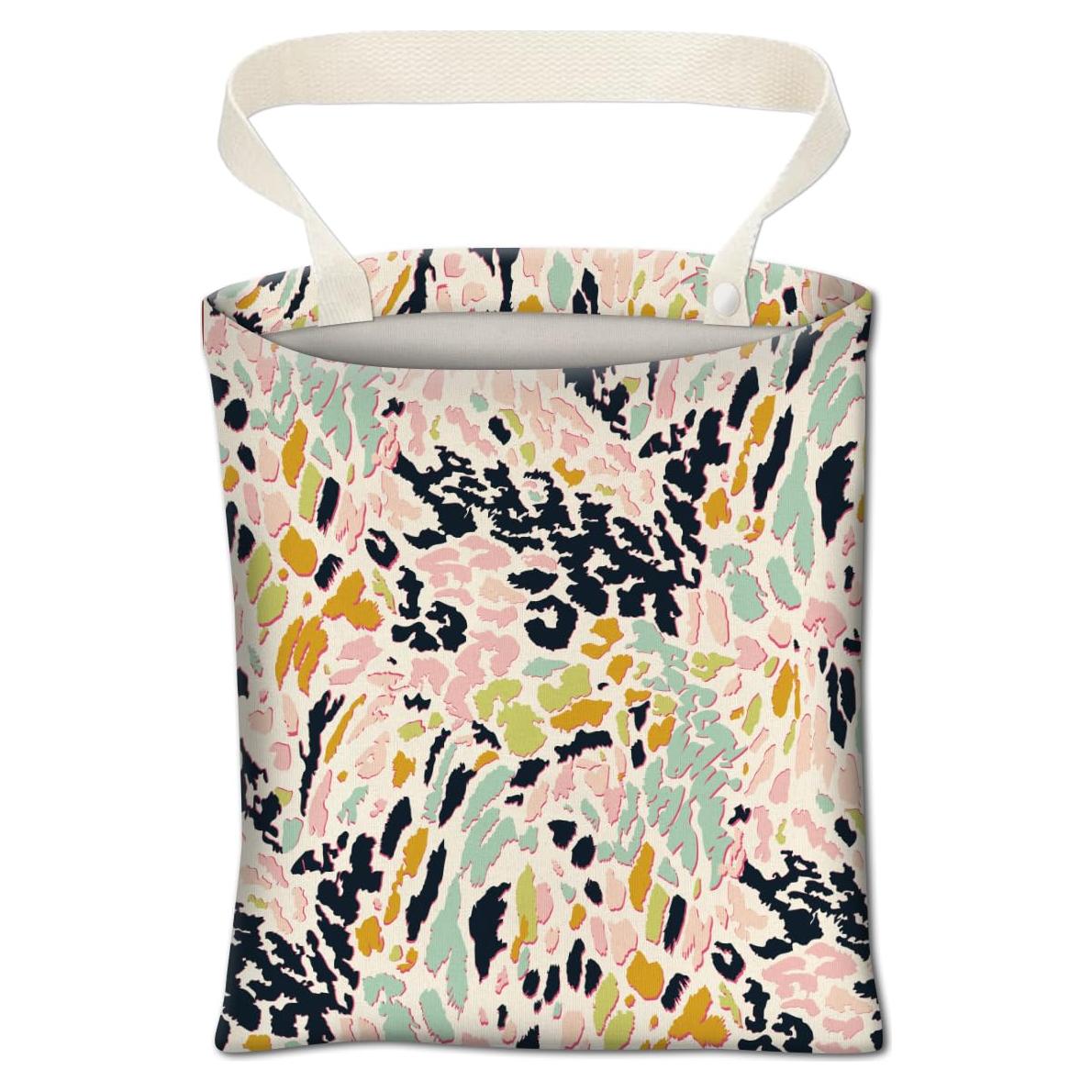 Basurero Colgante para Auto ABUIFDK Leopardo Colorido 30x24cm