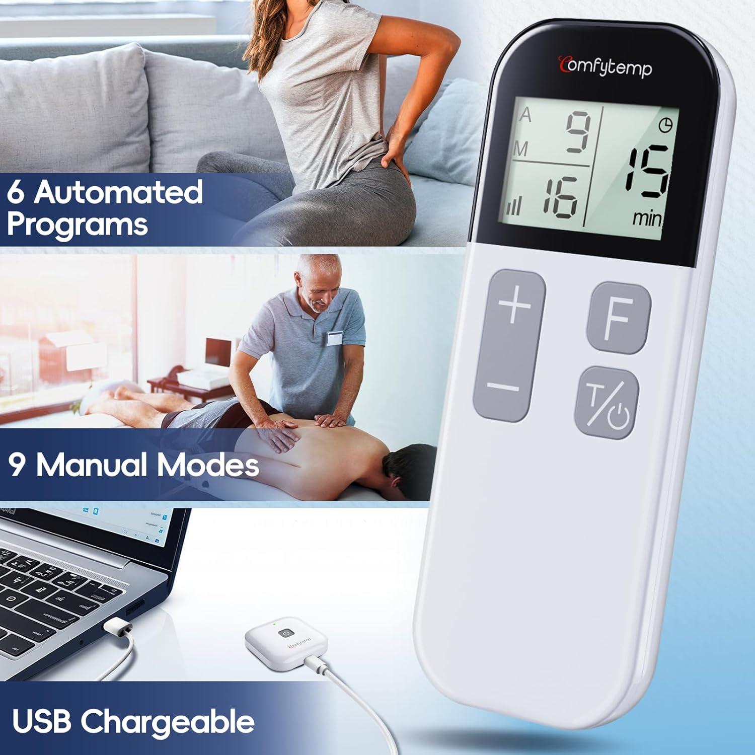 Comfytemp Estimulador Muscular TENS Inalámbrico 15 Modos