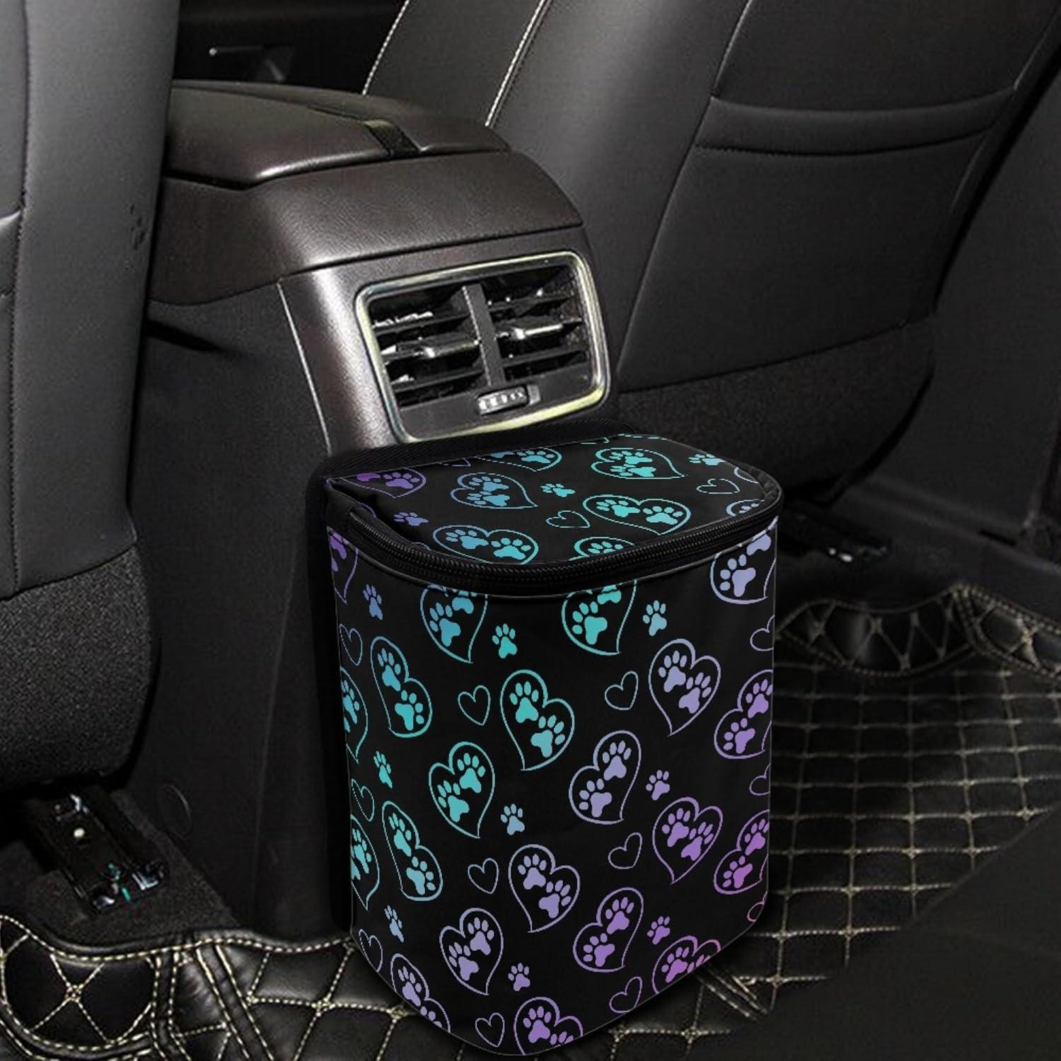 Basurero de Coche Yewattles Corazón de Huella Colorido 27 cm