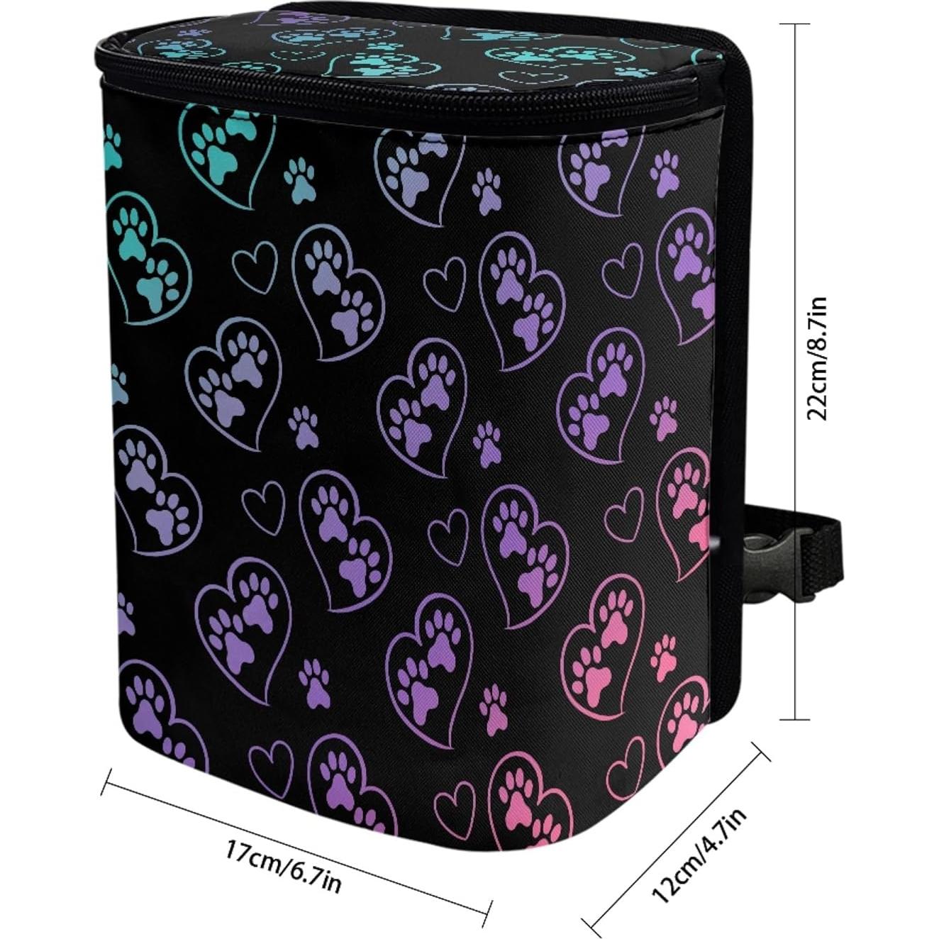 Basurero de Coche Yewattles Corazón de Huella Colorido 27 cm