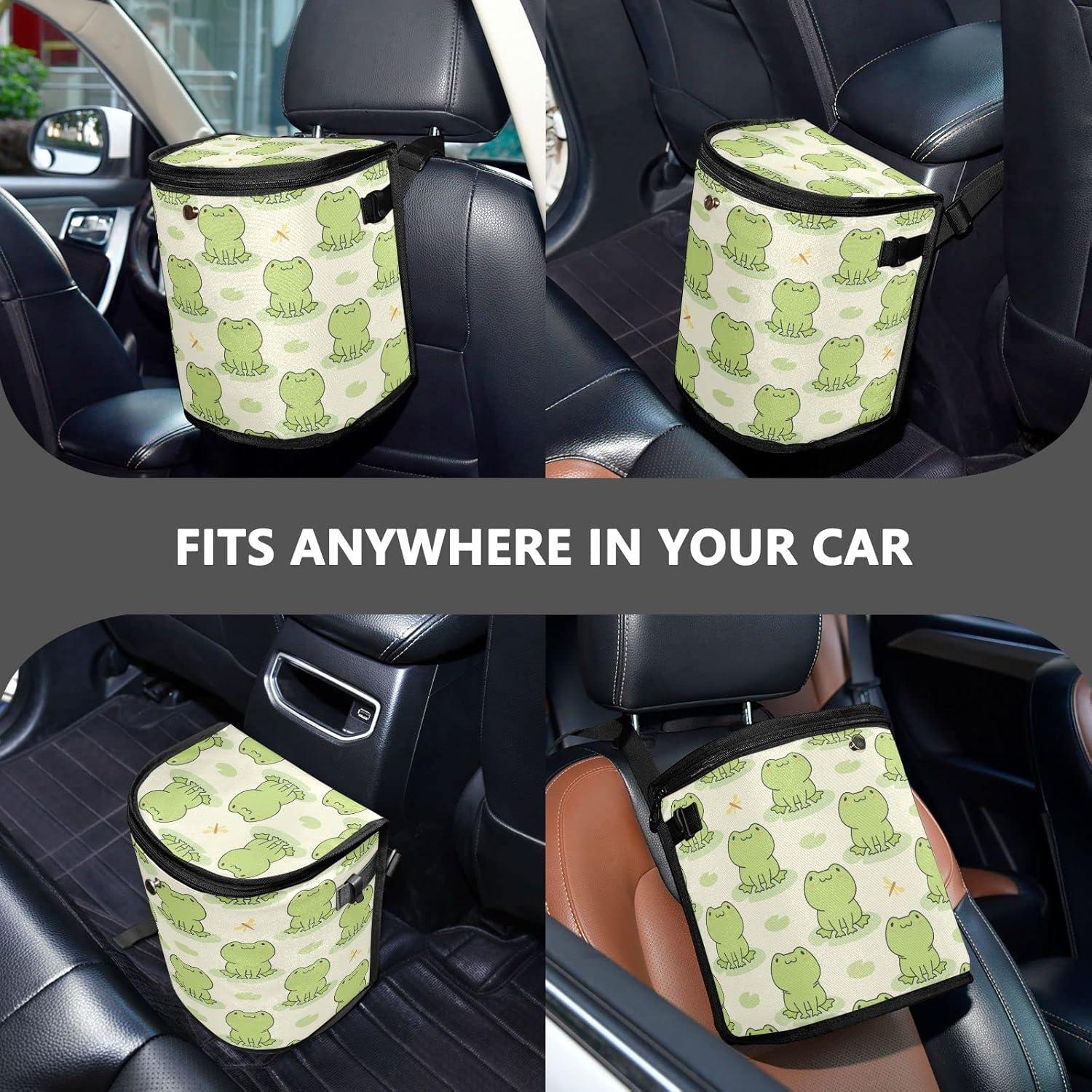 Basurero de Auto MNSRUU con Tapa y Correa Ajustable 23x18x28 cm